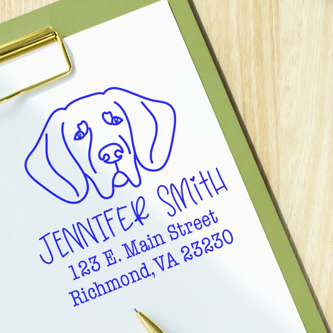 Slim Pre-Inked Great Dane Personalized Rubber Stamp - Engineer Seal Stamps