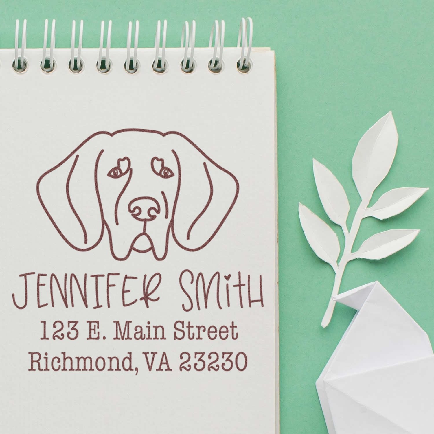 Slim Pre-Inked Great Dane Personalized Rubber Stamp - Engineer Seal Stamps