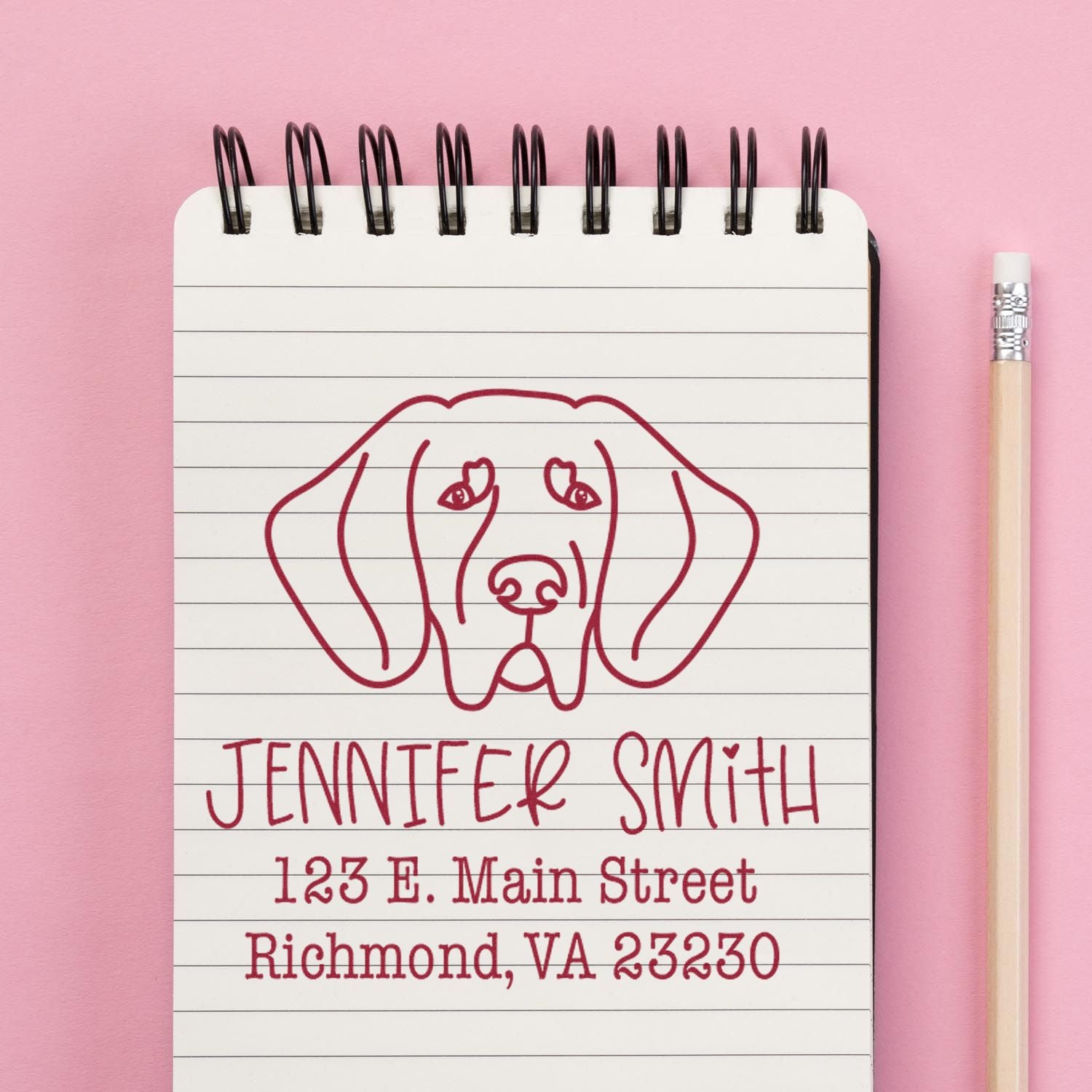 Slim Pre-Inked Great Dane Personalized Rubber Stamp - Engineer Seal Stamps