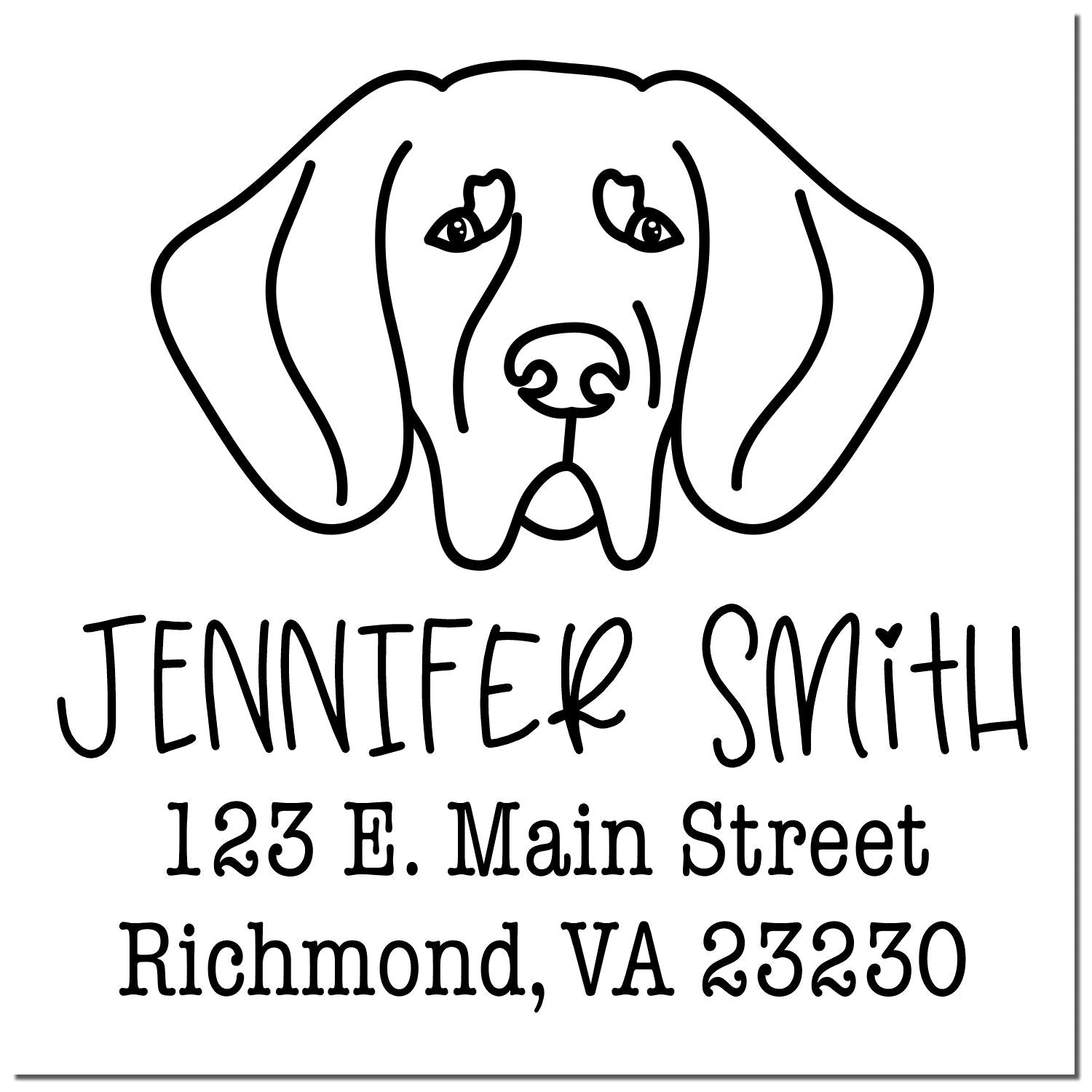 Slim Pre-Inked Great Dane Personalized Rubber Stamp - Engineer Seal Stamps