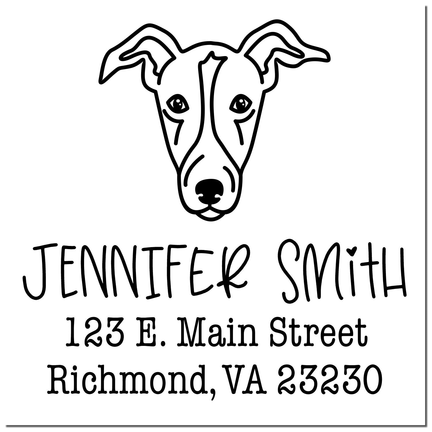 Wood Handle Greyhound Custom Dog Lover's Address Stamp - Engineer Seal Stamps