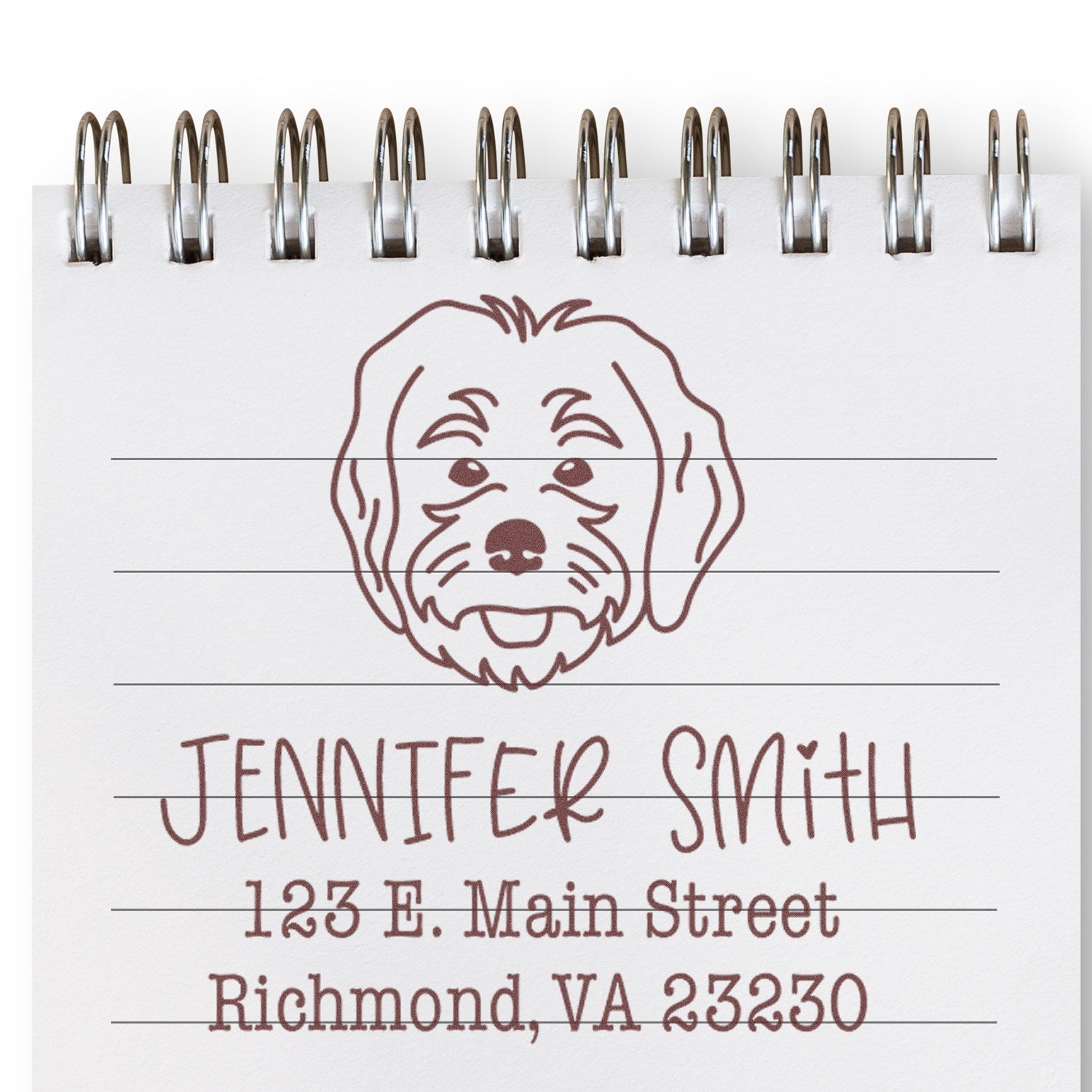 Wood Handle Labradoodle Custom Dog Return Address Stamper - Engineer Seal Stamps