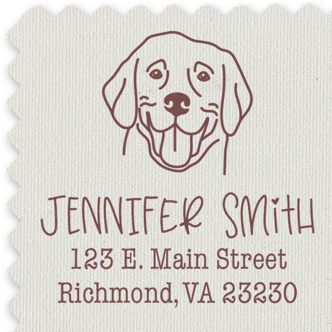 Wood Handle Labrador Custom Dog Return Address Stamp for Envelopes - Engineer Seal Stamps