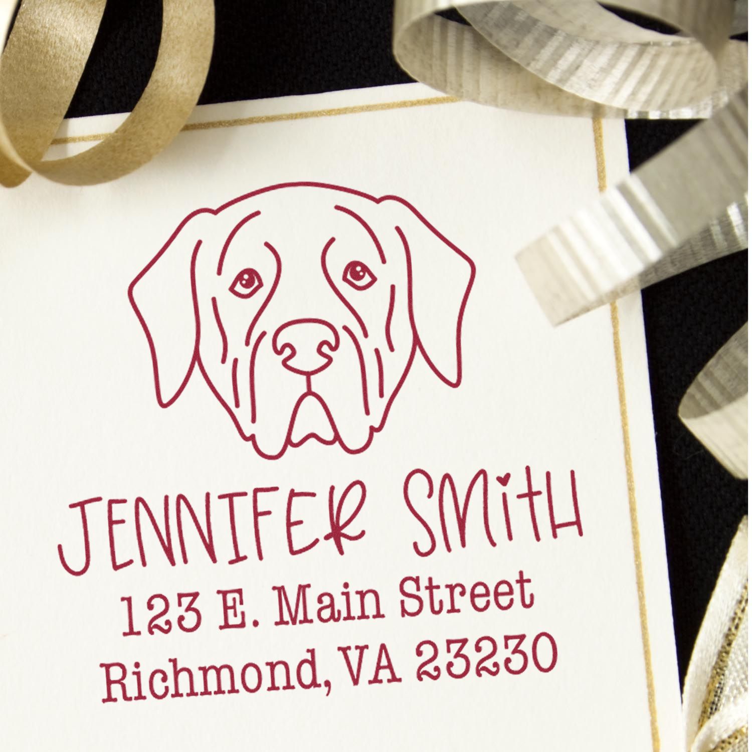 Slim Pre-Inked Mastiff Personalized Address Label Stamp - Engineer Seal Stamps