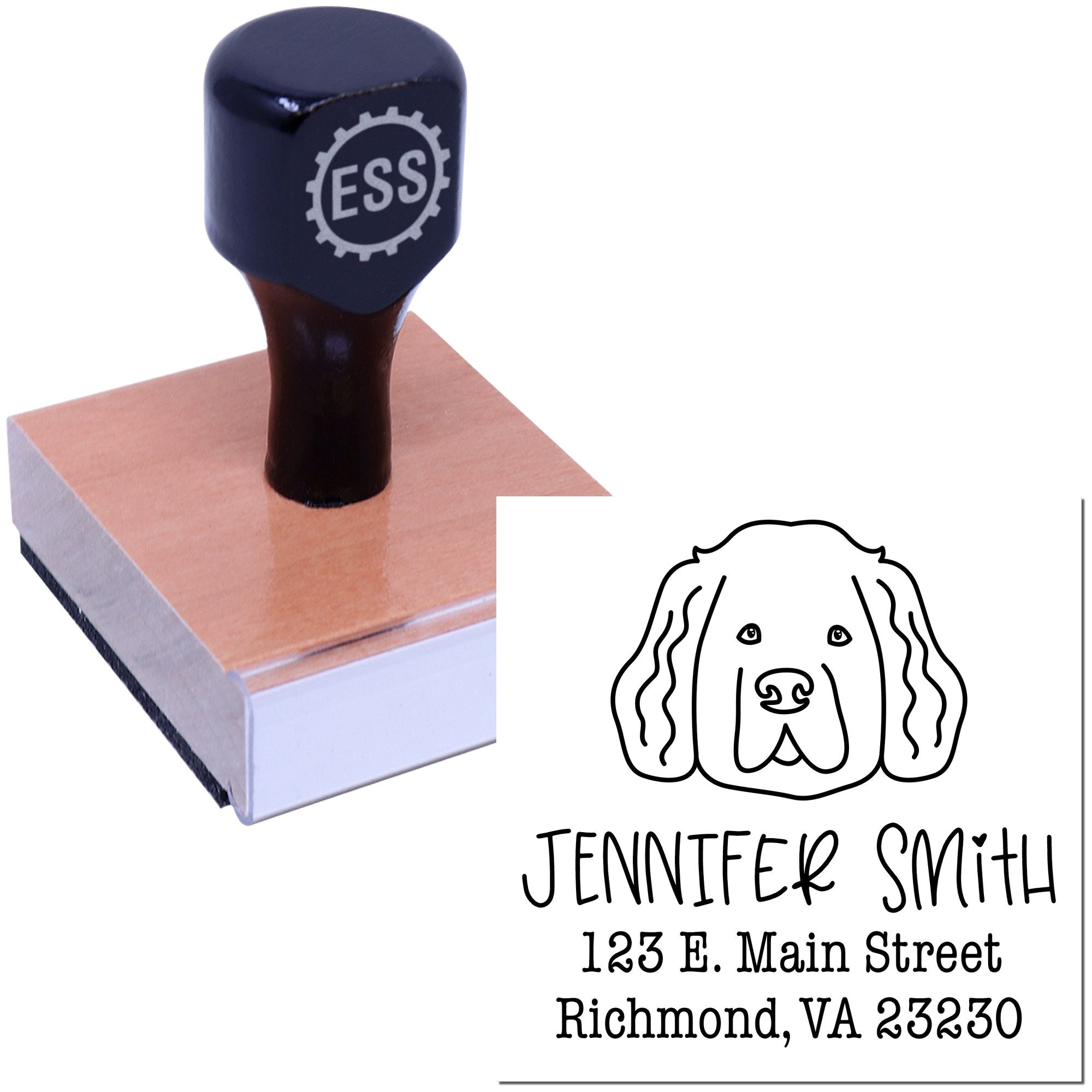 Wood Handle Newfoundland Custom Easy-To-Use Address Stamper - Engineer Seal Stamps