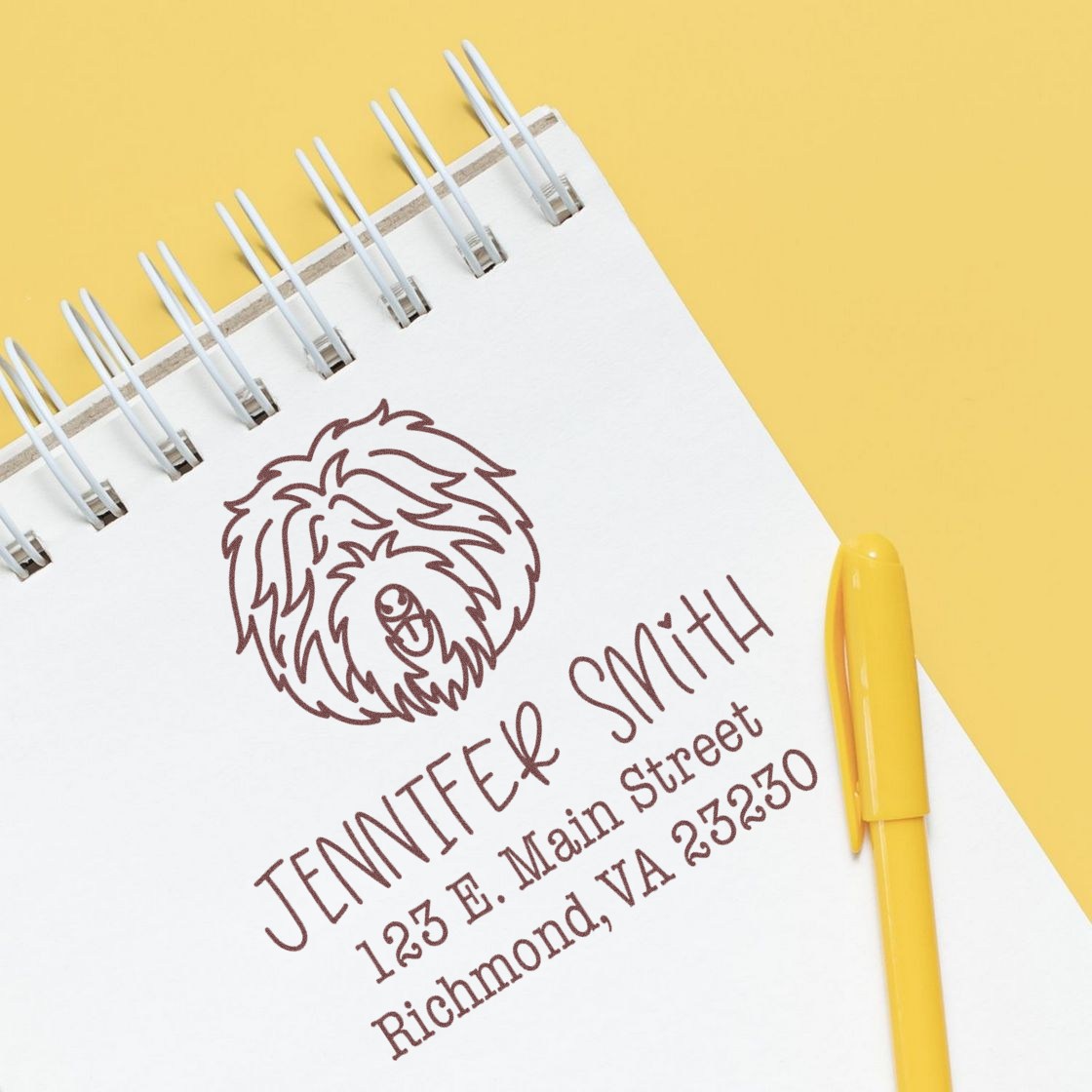 Self-Inking Old English Sheepdog Customized Address Return Stamp for Envelopes - Engineer Seal Stamps
