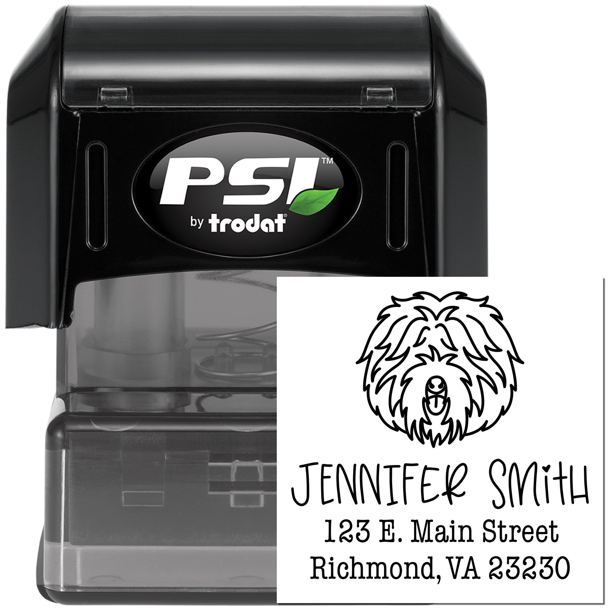PSI Pre-Inked Old English Sheepdog Handcrafted New Address Stamp - Engineer Seal Stamps