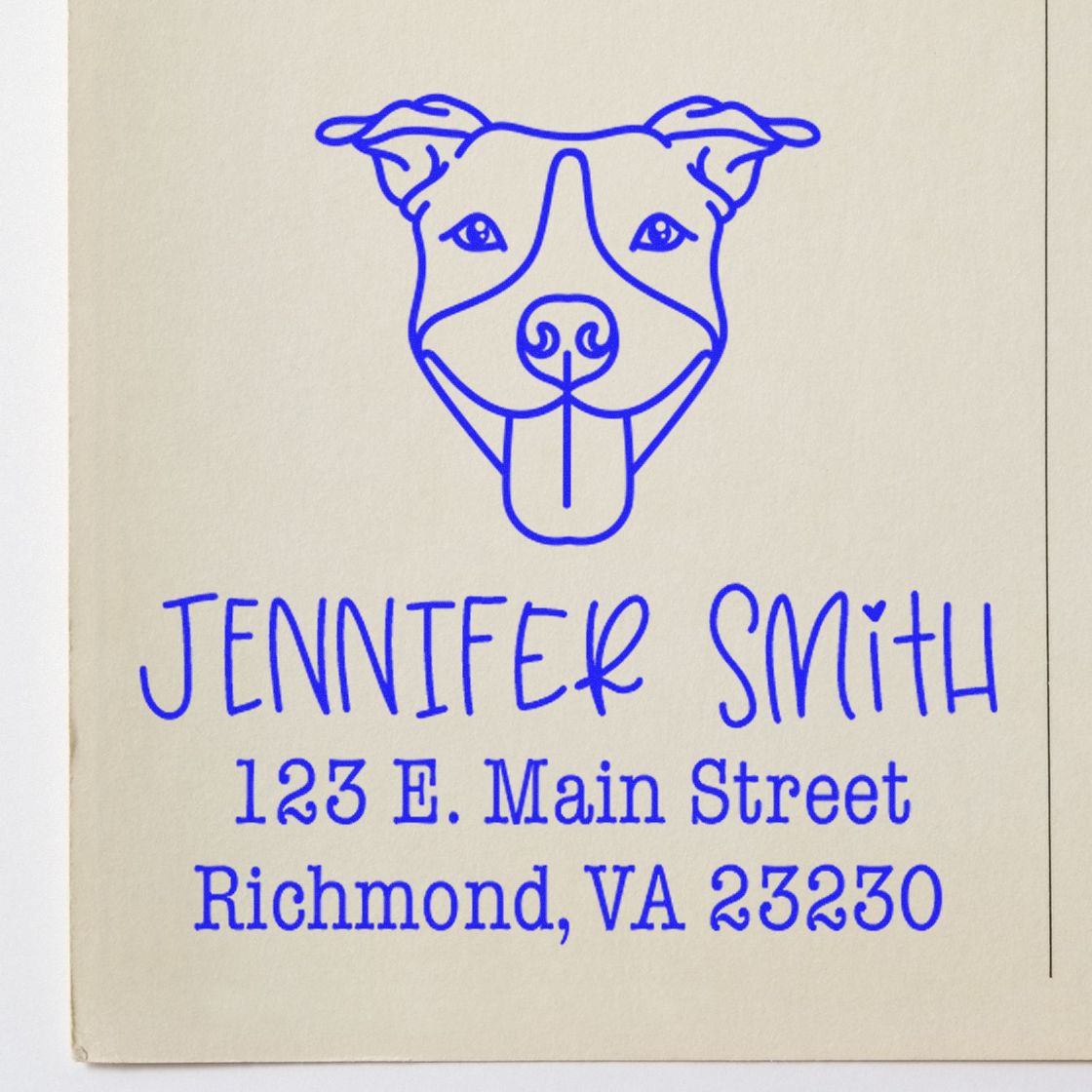 Slim Pre-Inked Pitbull Personalized Address Return Rubber Stamp - Engineer Seal Stamps