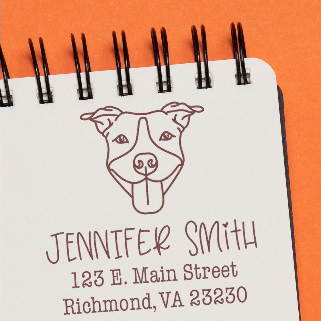 Slim Pre-Inked Pitbull Personalized Address Return Rubber Stamp - Engineer Seal Stamps