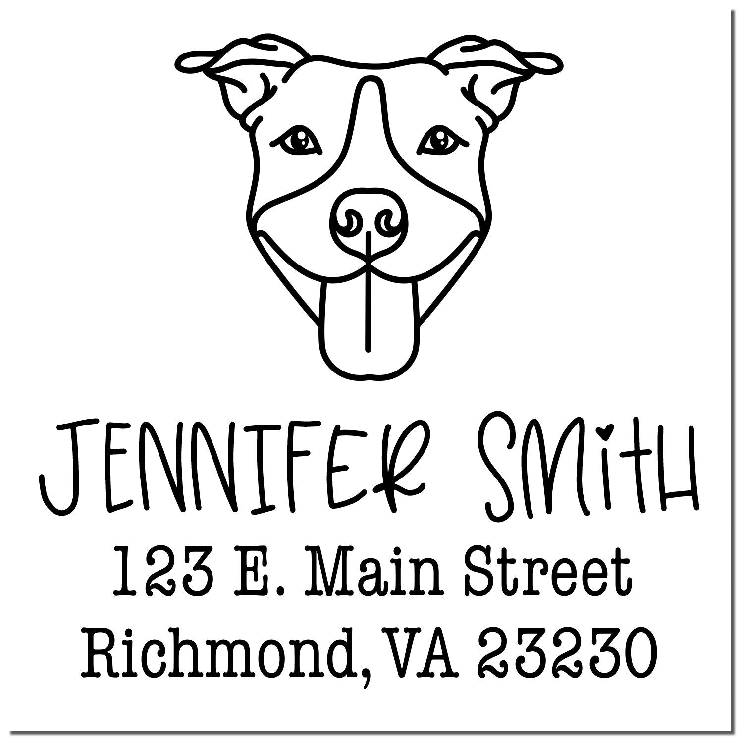 Slim Pre-Inked Pitbull Personalized Address Return Rubber Stamp - Engineer Seal Stamps