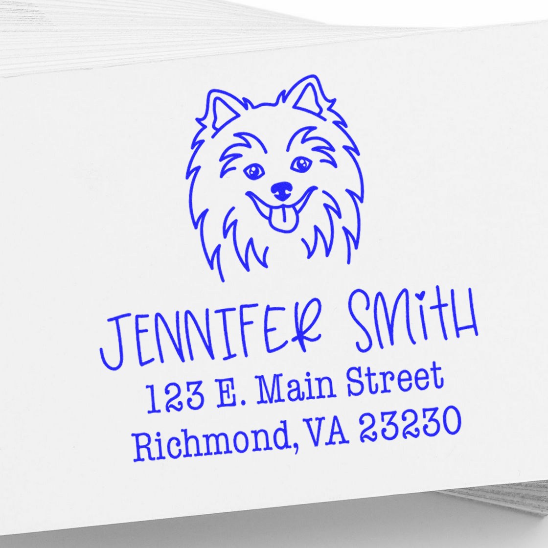 Self-Inking Pomeranian Customized Address Rubber Stamp - Engineer Seal Stamps