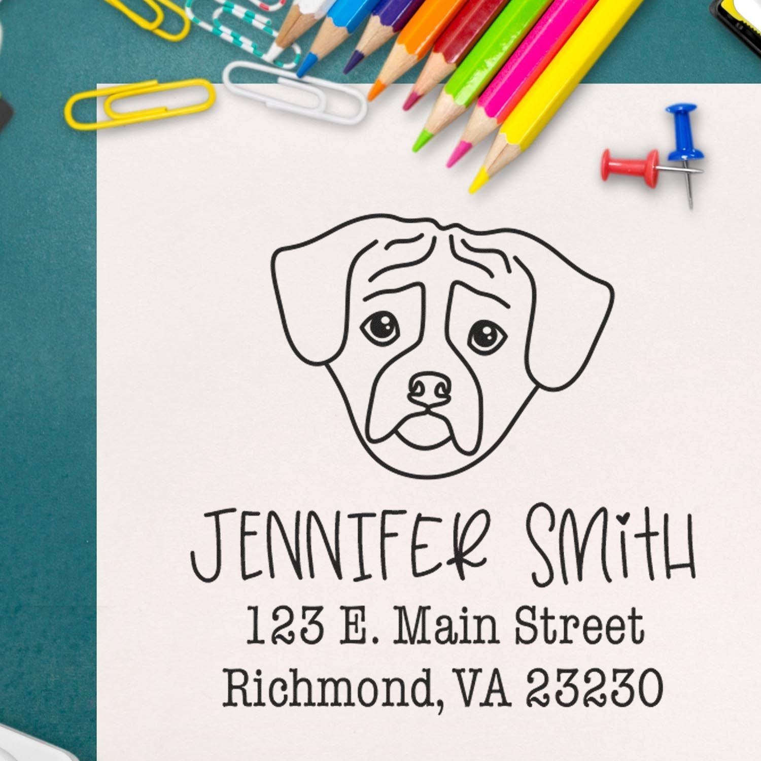 PSI Pre-Inked Puggle Handcrafted New Home Address Stamp for Envelopes - Engineer Seal Stamps