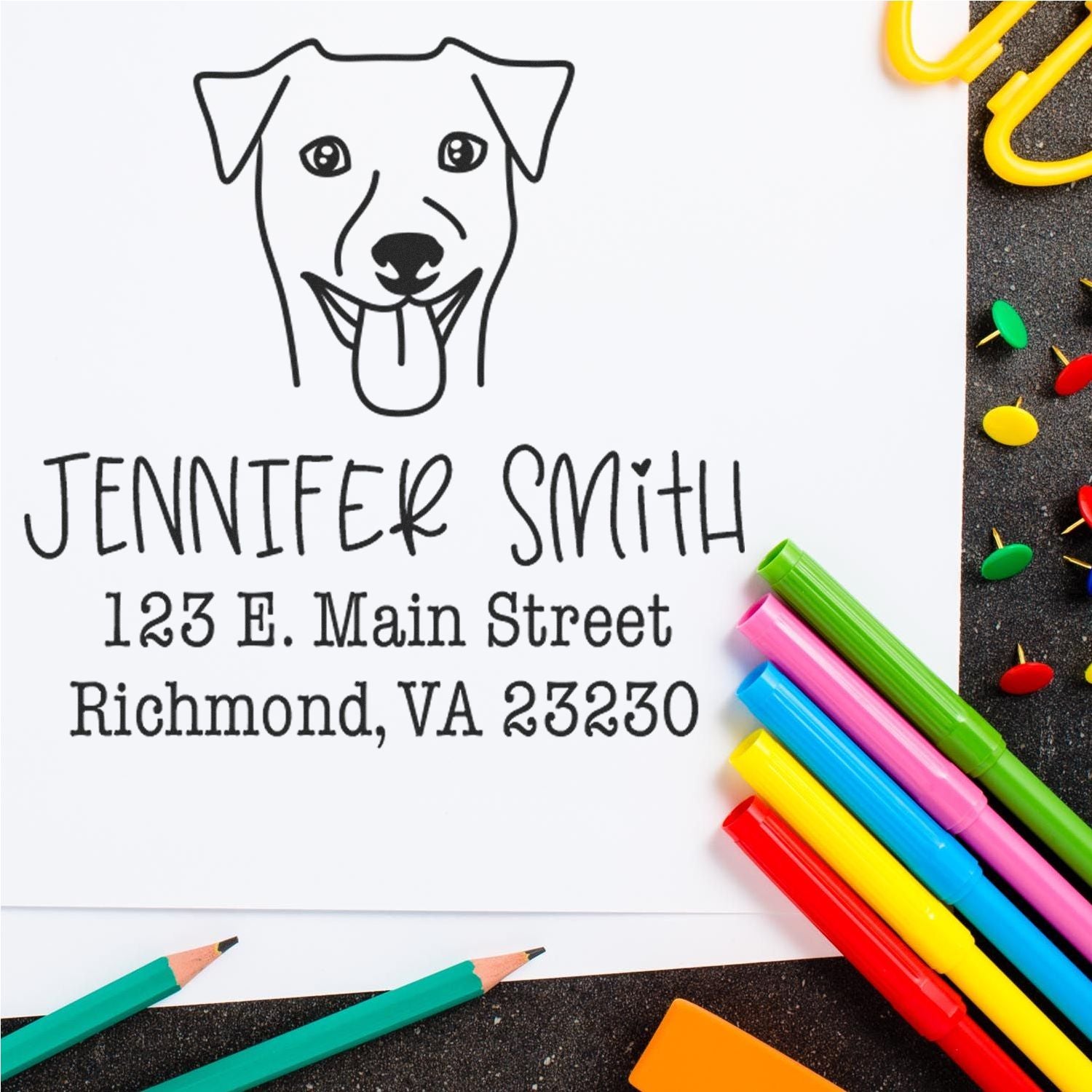 PSI Pre-Inked Rhodesian Ridgeback Handcrafted Pet Address Rubber Stamp - Engineer Seal Stamps