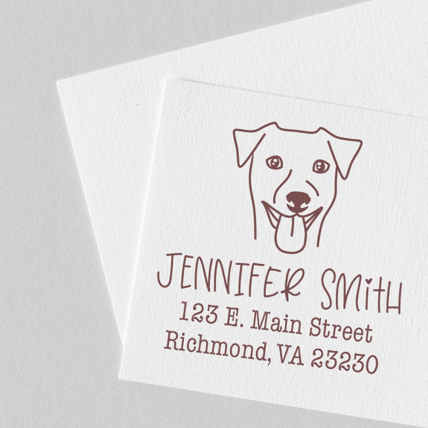 Wood Handle Rhodesian Ridgeback Custom Home Address Stamp for Envelopes - Engineer Seal Stamps