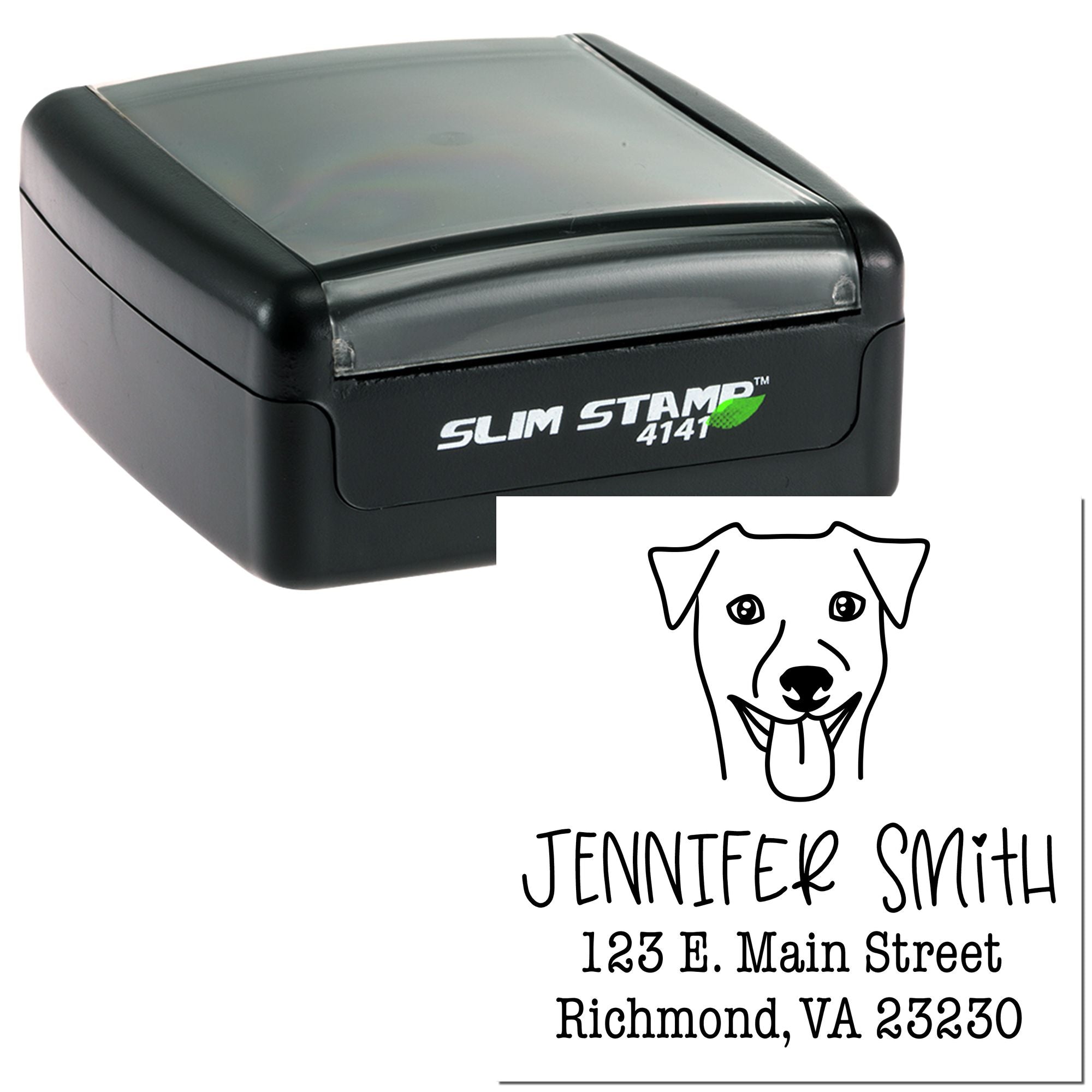 Slim Pre-Inked Rhodesian Ridgeback Personalized Address Return Stamper - Engineer Seal Stamps