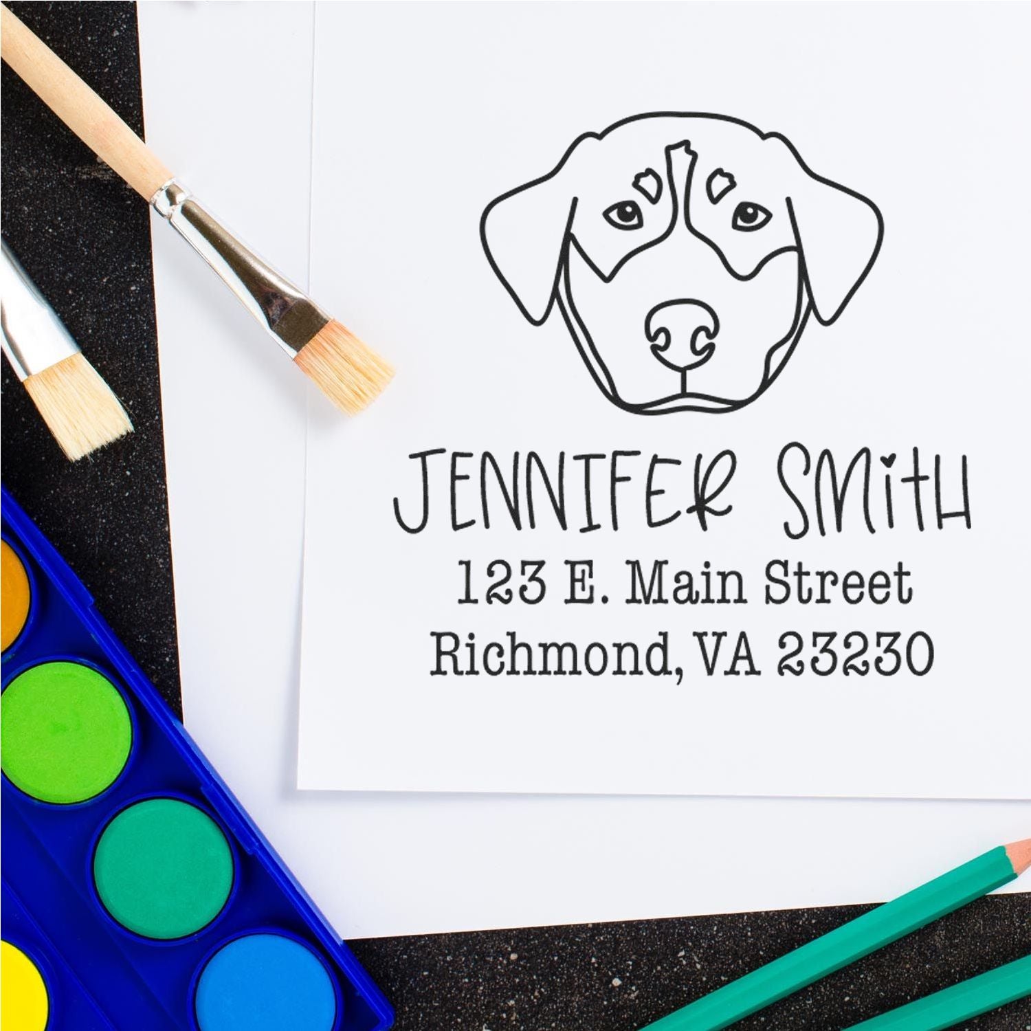 PSI Pre-Inked Rottweiler Handcrafted Pet Address Stamp - Engineer Seal Stamps