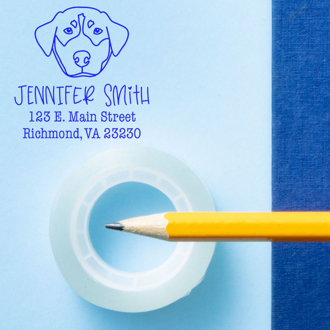 Wood Handle Rottweiler Custom Home Address Stamp for Envelopes - Engineer Seal Stamps