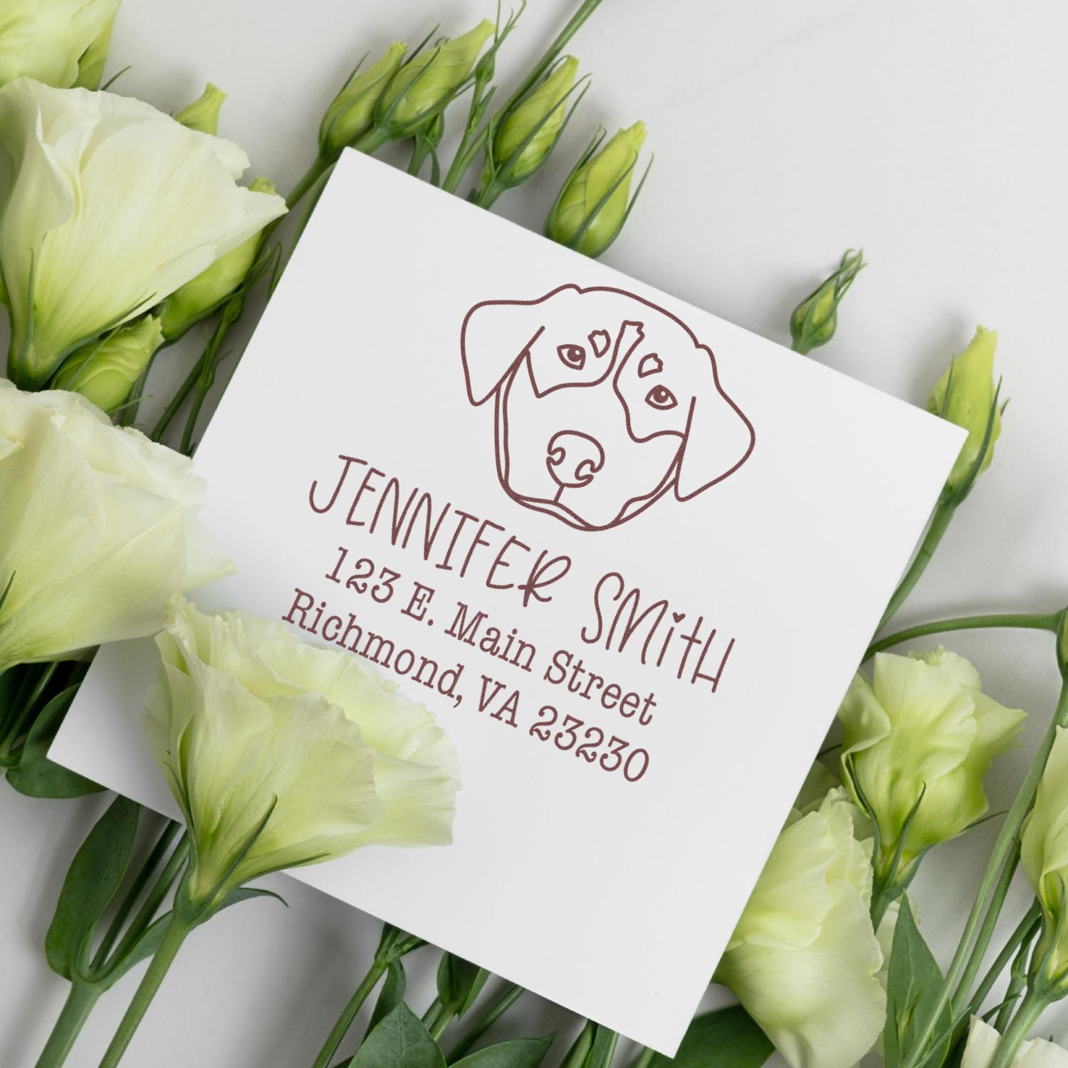 Slim Pre-Inked Rottweiler Personalized Address Rubber Stamp - Engineer Seal Stamps