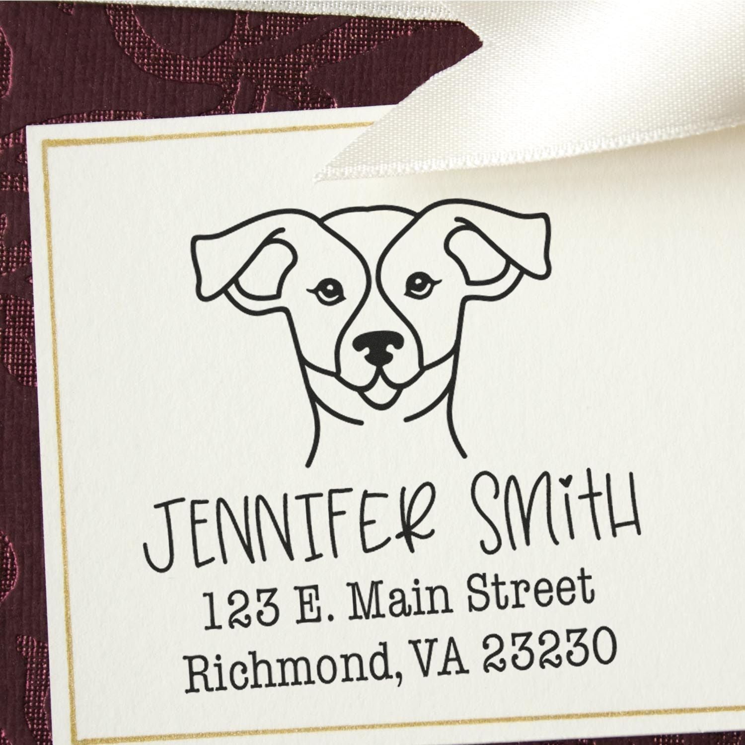 Slim Pre-Inked Russell Personalized Address Rubber Stamp - Engineer Seal Stamps