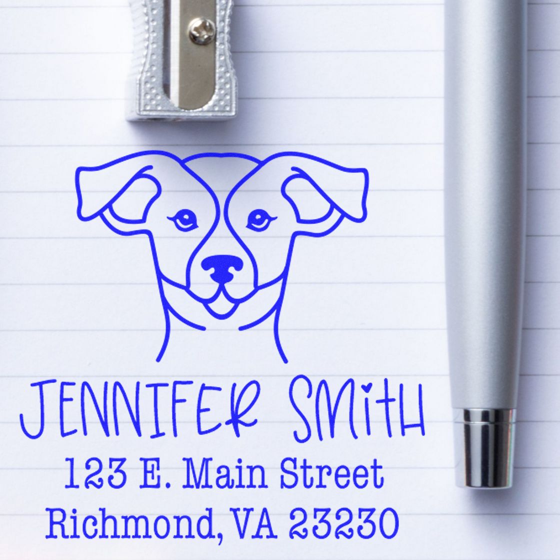 PSI Pre-Inked Russell Handcrafted Pet Address Stamp for Envelopes - Engineer Seal Stamps