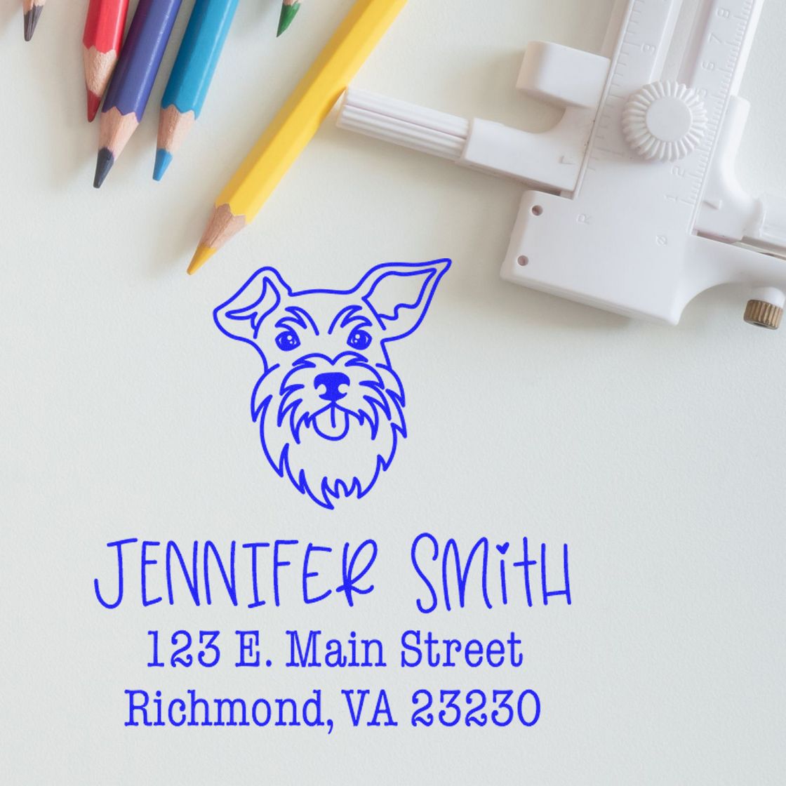 Self-Inking Schnauzer Customized Custom Address Rubber Stamp - Engineer Seal Stamps