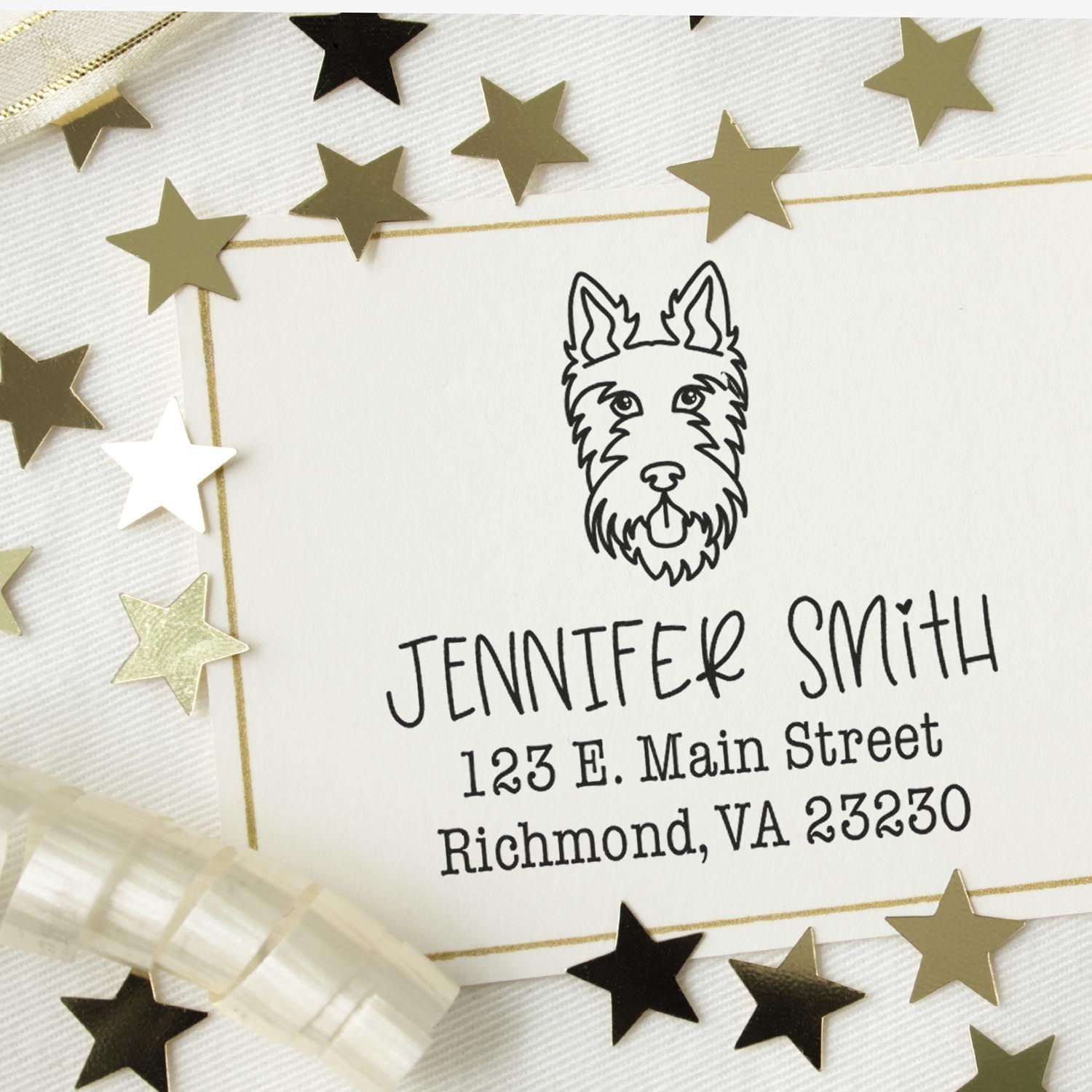 PSI Pre-Inked Scottie Handcrafted Refillable Address Rubber Stamp - Engineer Seal Stamps