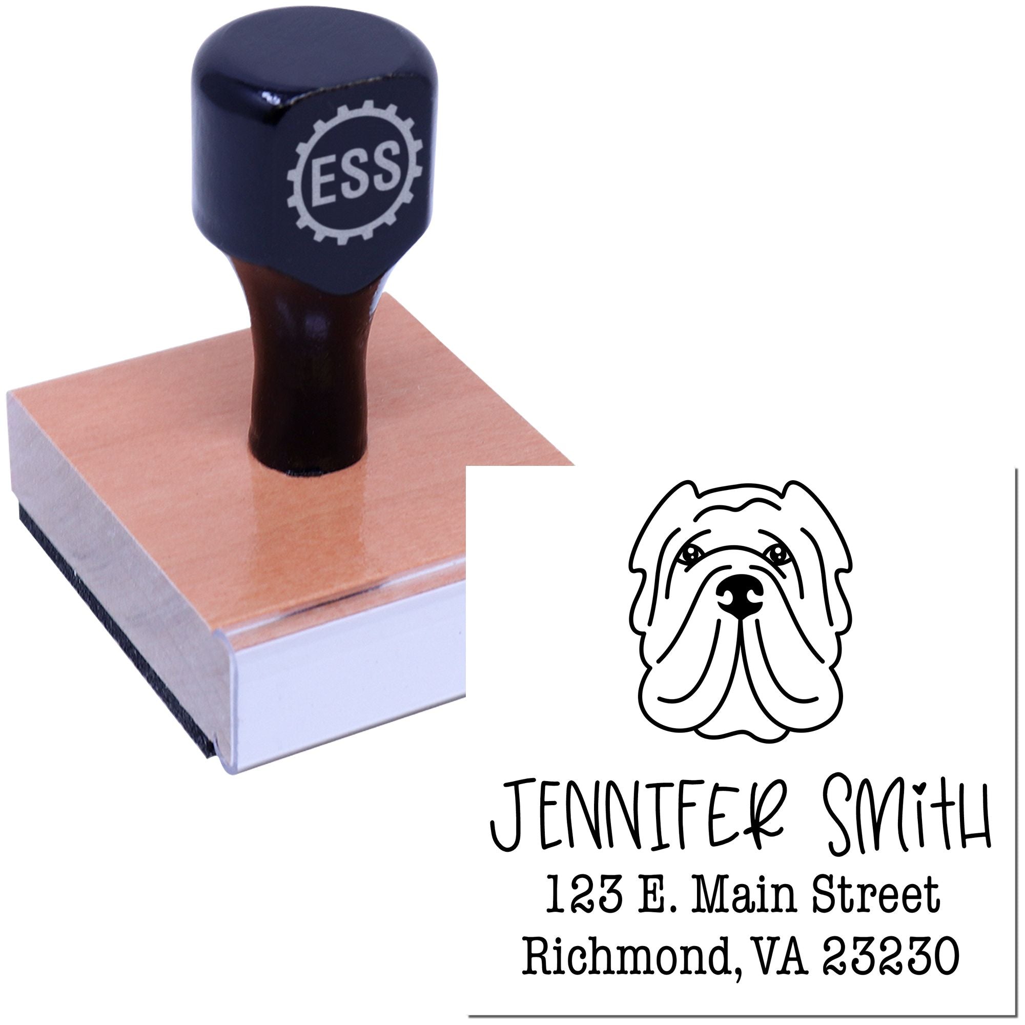 Wood Handle Sharpei Custom Home Address Stamper - Engineer Seal Stamps