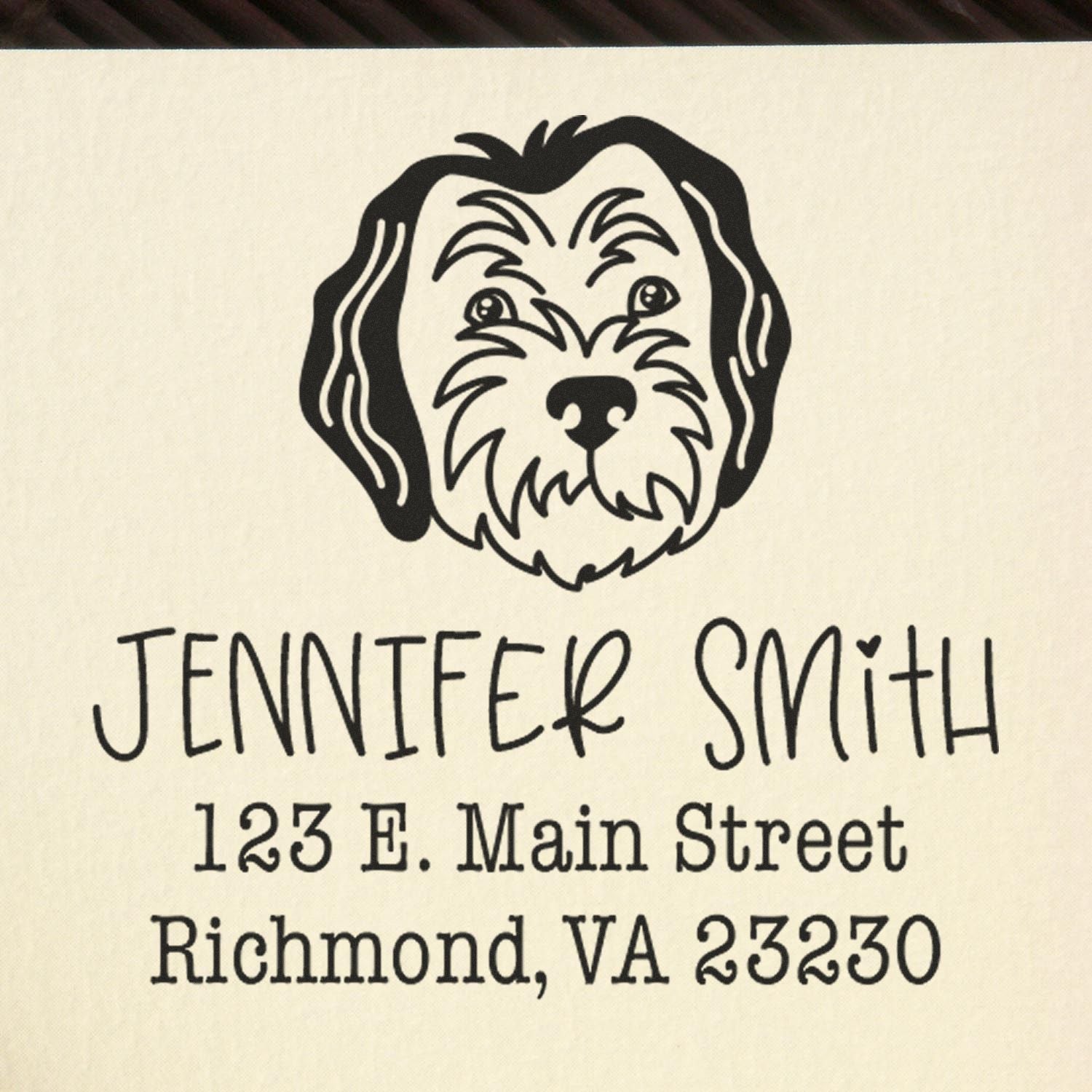 Slim Pre-Inked Sheepadoodle Personalized Address Stamp for Envelopes - Engineer Seal Stamps