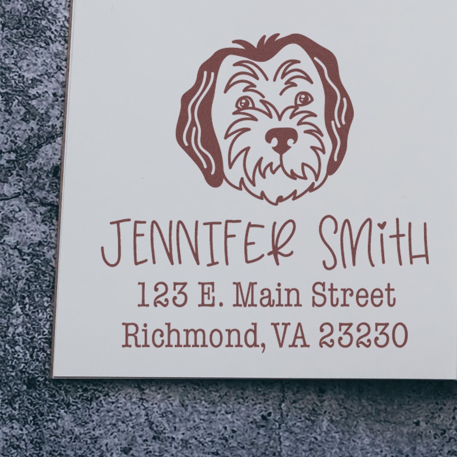 PSI Pre-Inked Sheepadoodle Handcrafted Refillable Address Stamp for Envelopes - Engineer Seal Stamps
