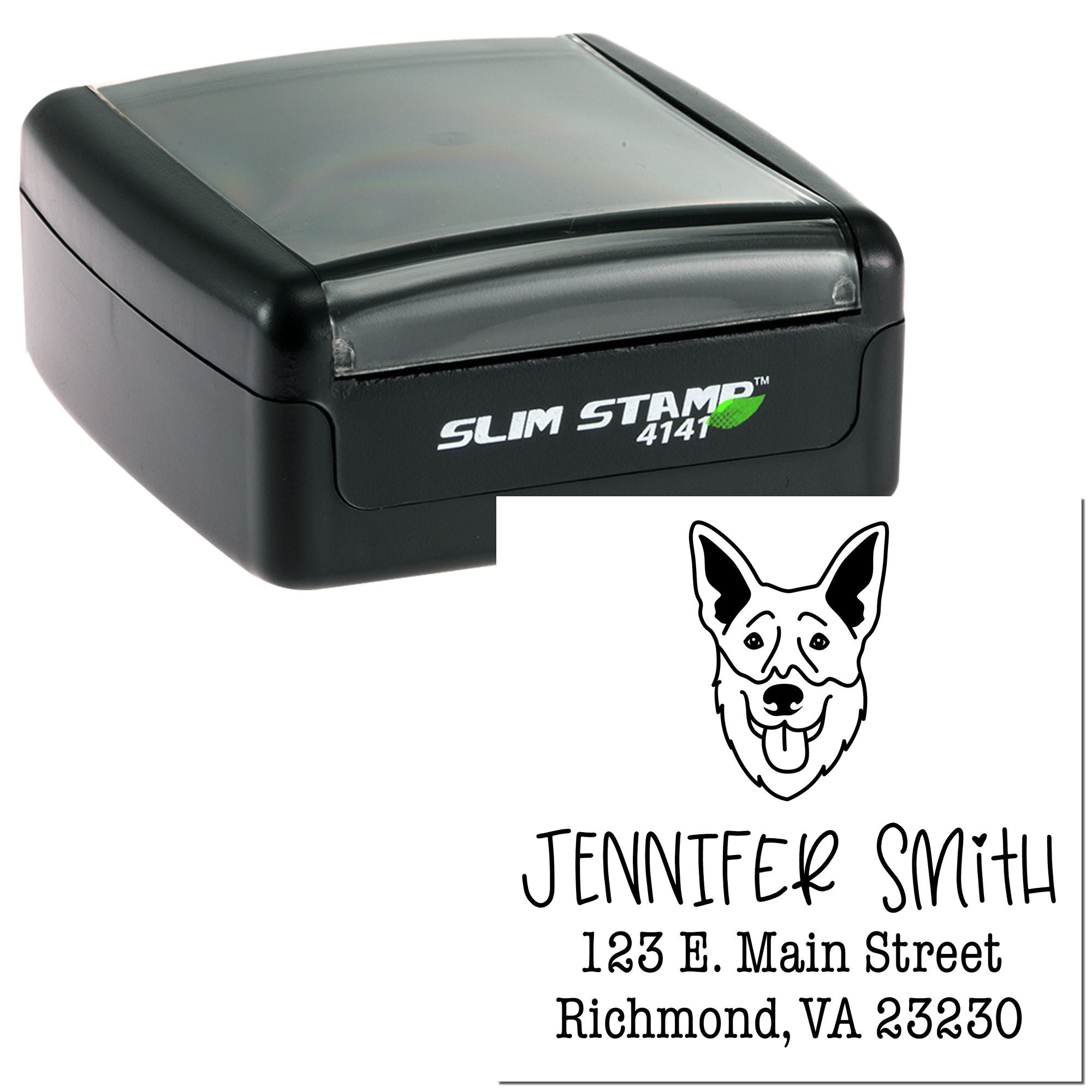 Slim Pre-Inked Shepsky Personalized Address Stamper - Engineer Seal Stamps