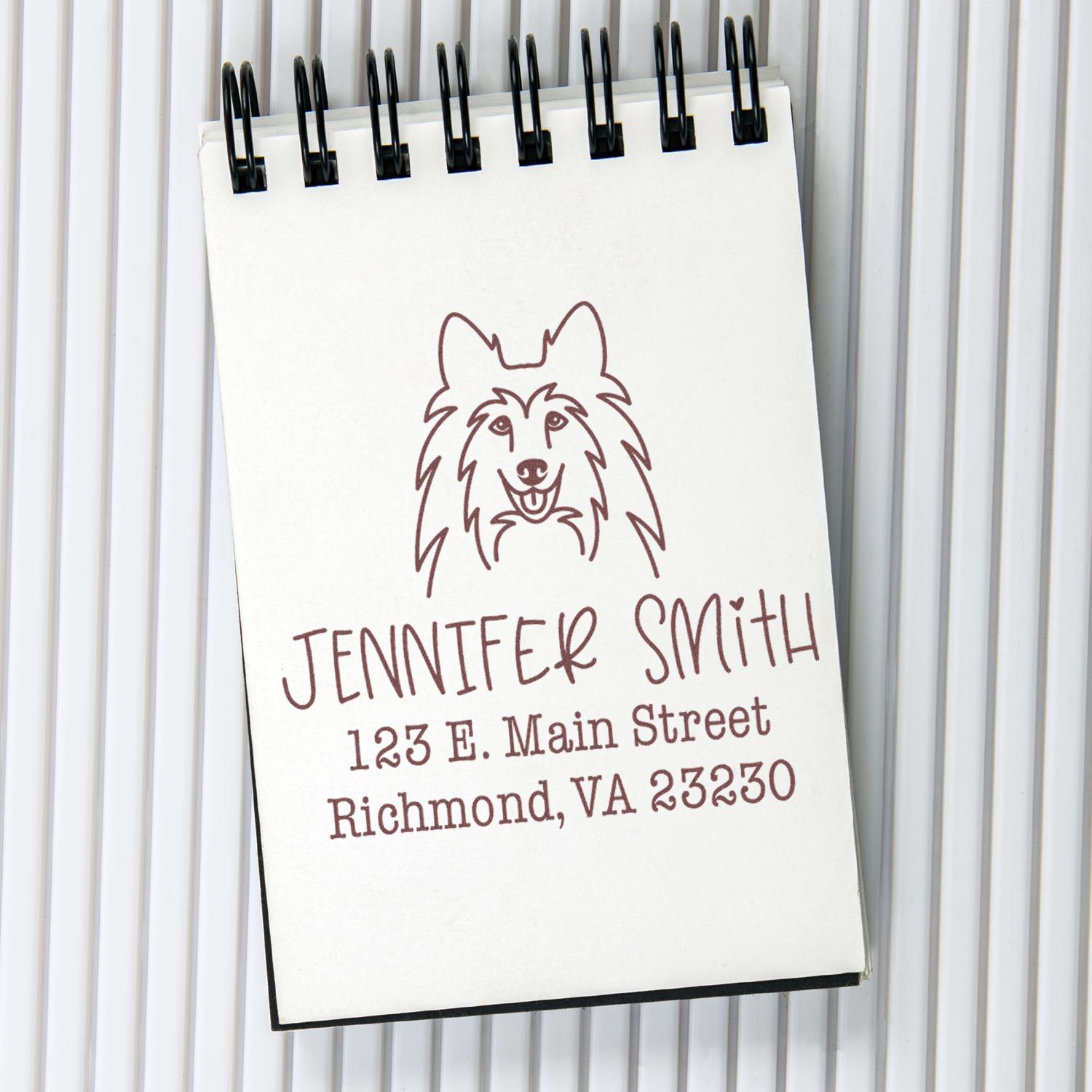 Wood Handle Shetland Sheepdog Custom House Address Stamp for Envelopes - Engineer Seal Stamps