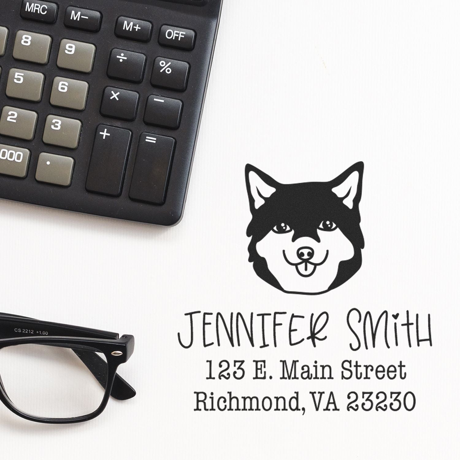 PSI Pre-Inked Shiba Handcrafted Return Address Rubber Stamp - Engineer Seal Stamps