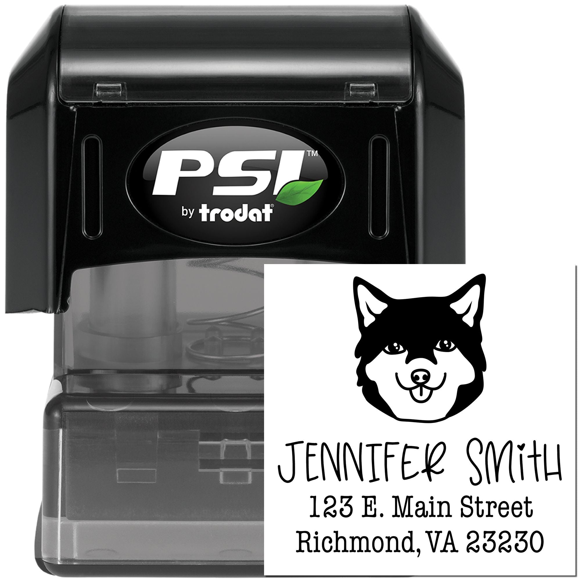 PSI Pre-Inked Shiba Handcrafted Return Address Rubber Stamp - Engineer Seal Stamps