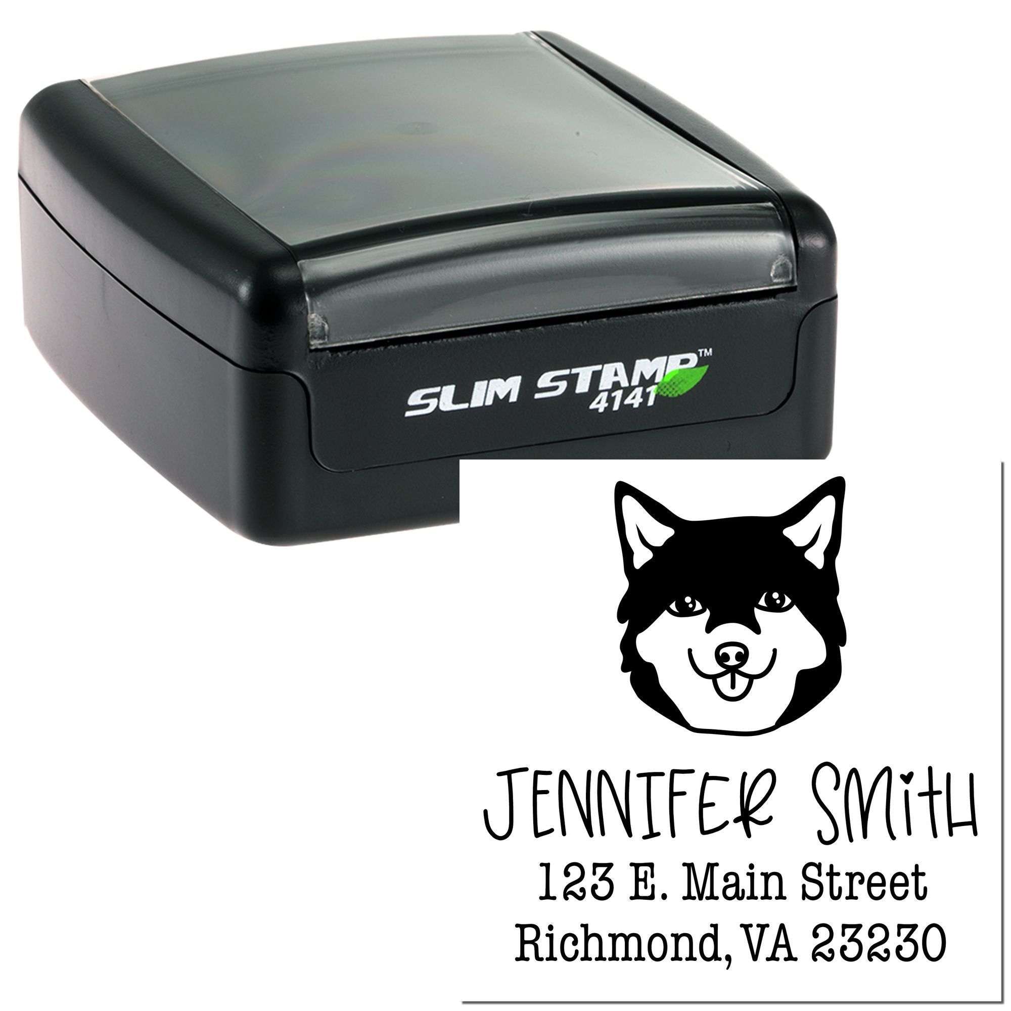 Slim Pre-Inked Shiba Personalized Custom Address Rubber Stamp - Engineer Seal Stamps