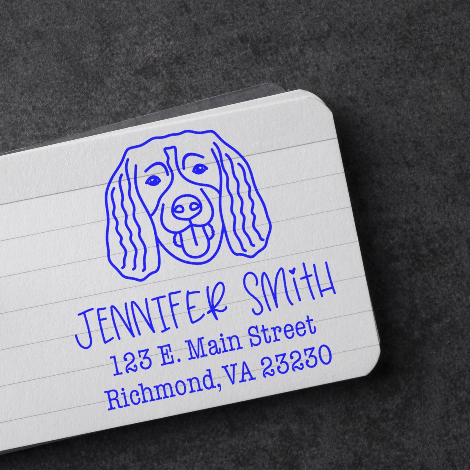 Self-Inking Springer Spaniel Customized Dog Design Address Stamp - Engineer Seal Stamps