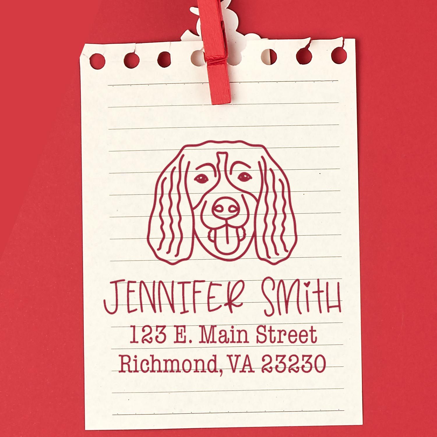 PSI Pre-Inked Springer Spaniel Handcrafted Return Address Stamp for Envelopes - Engineer Seal Stamps