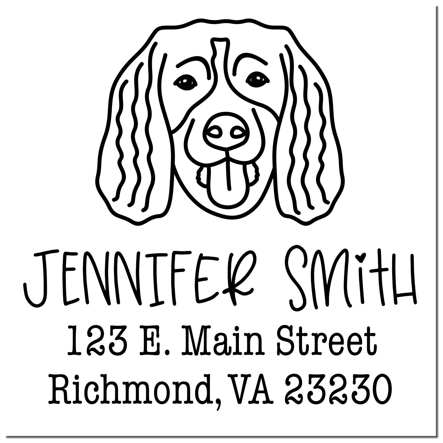 Self-Inking Springer Spaniel Customized Dog Design Address Stamp - Engineer Seal Stamps