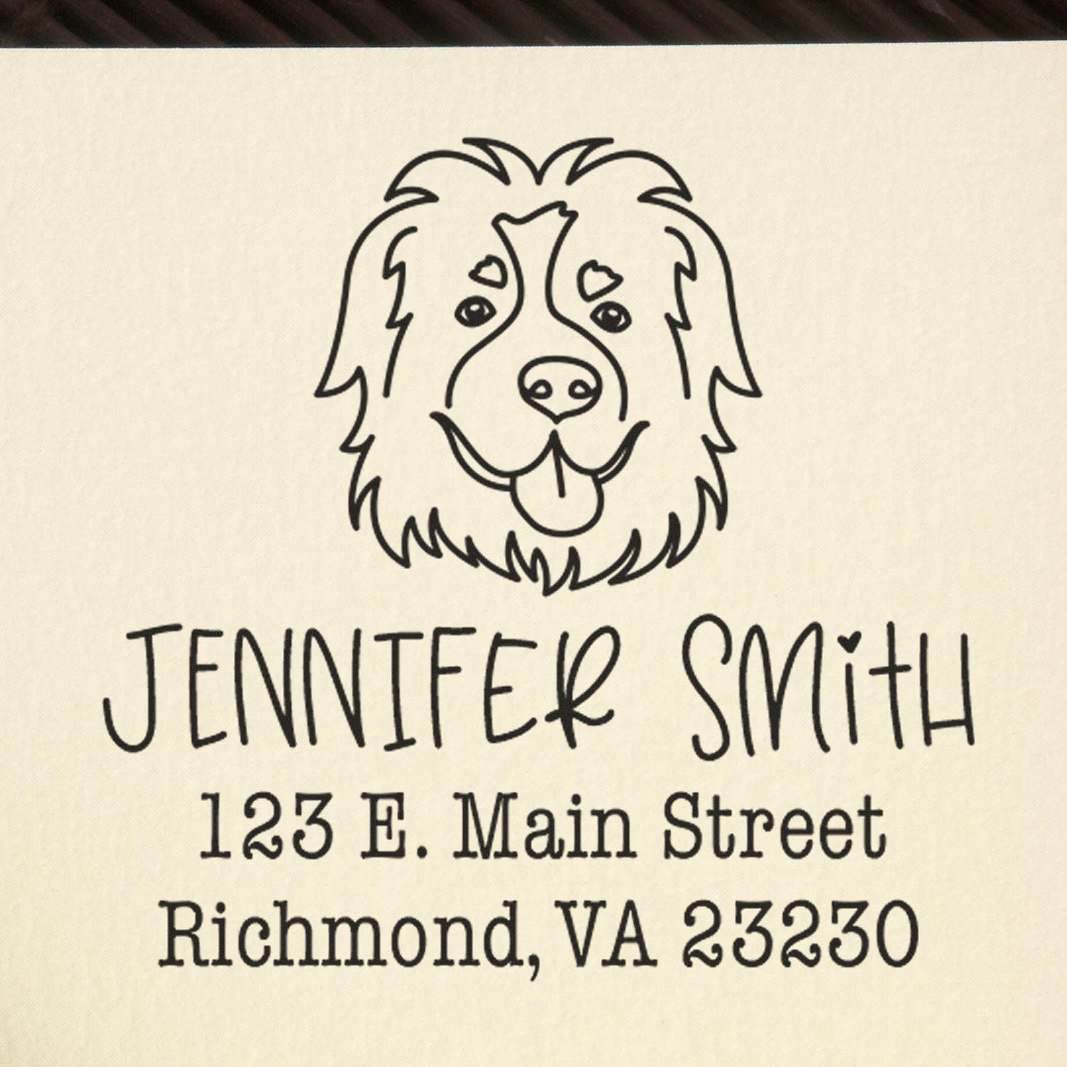 Slim Pre-Inked St Bernard Personalized Custom Return Address Rubber Stamp - Engineer Seal Stamps