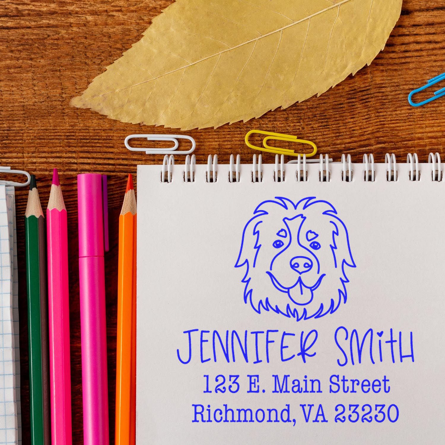 PSI Pre-Inked St Bernard Handcrafted Return Address Stamp for Envelopes - Engineer Seal Stamps