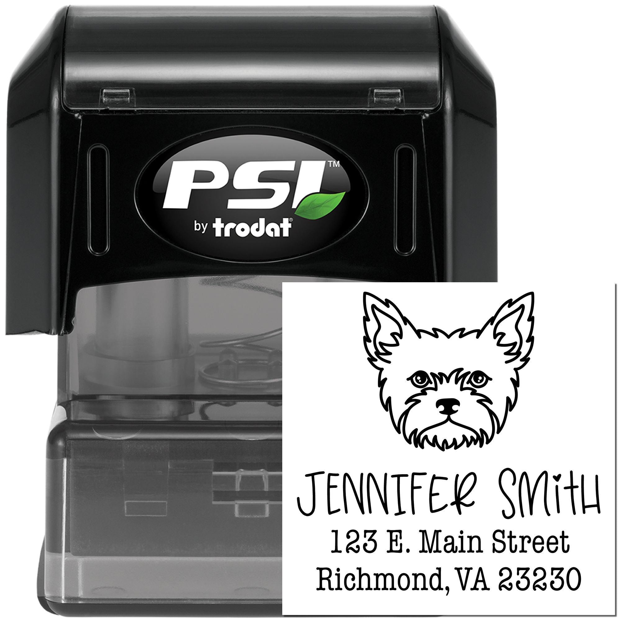 PSI Pre-Inked Yorkie Handcrafted Mail Label Rubber Stamp - Engineer Seal Stamps