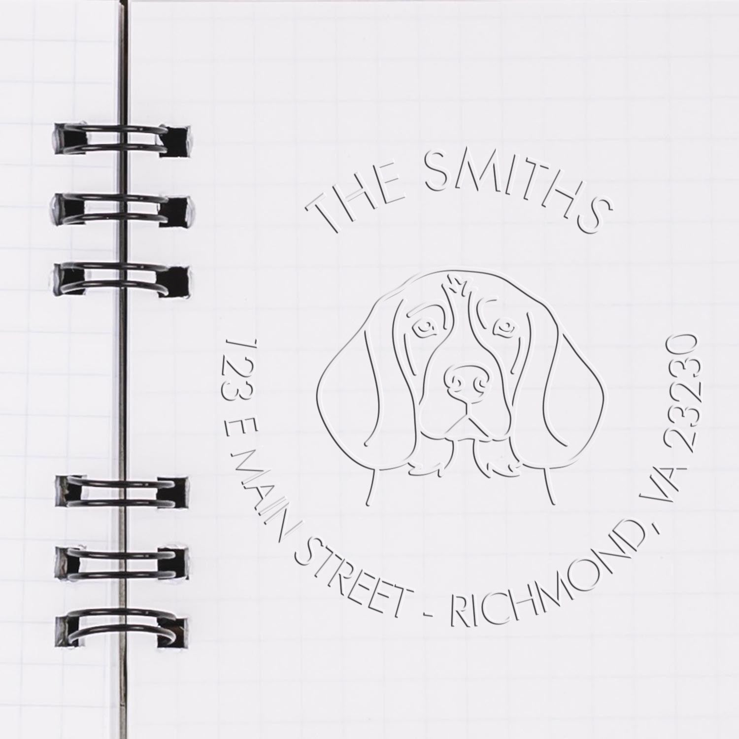 Personalized Mailing Address Seal Soft Embosser with Beagle Dog