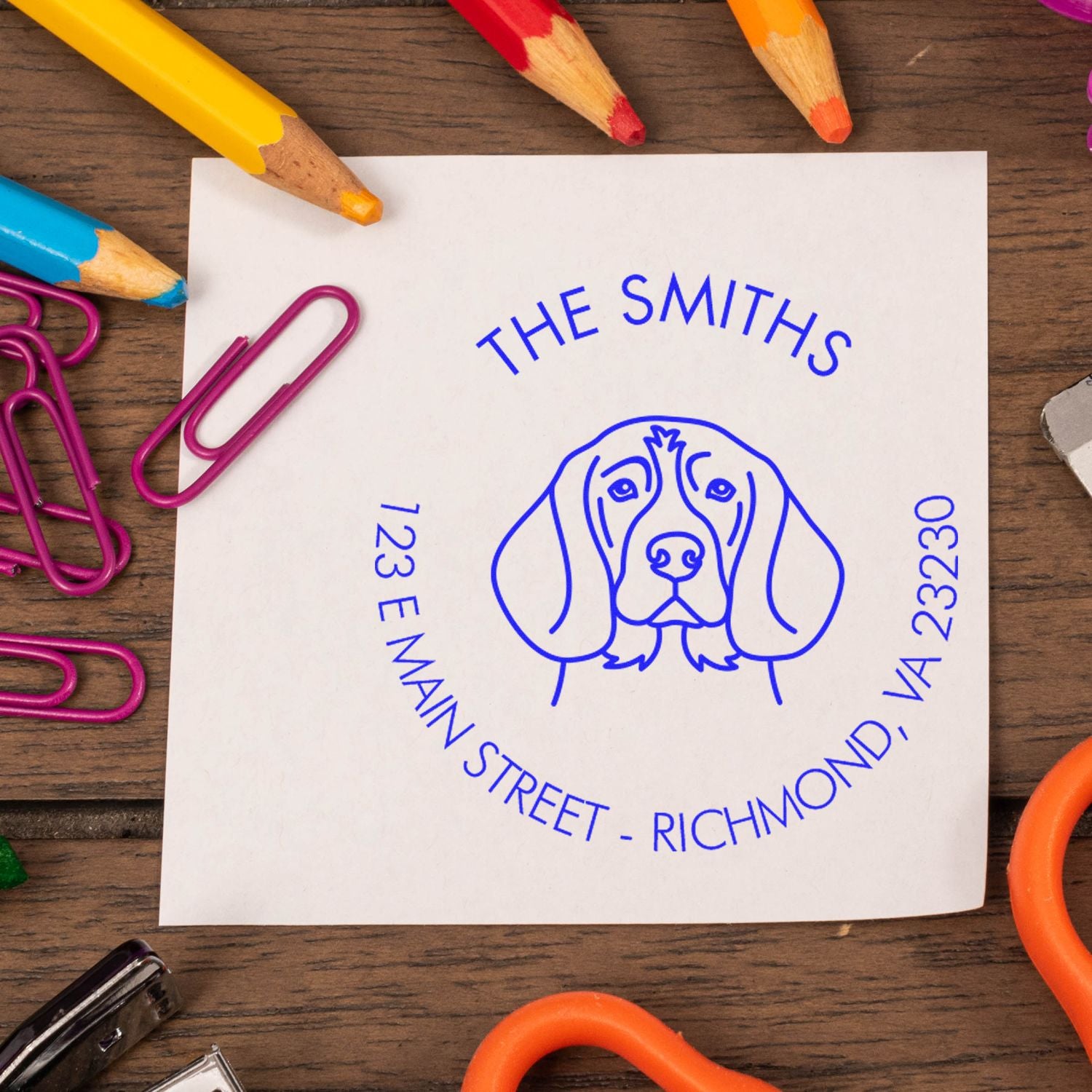 Self-Inking Beagle Customized Mail Address Stamp - Engineer Seal Stamps