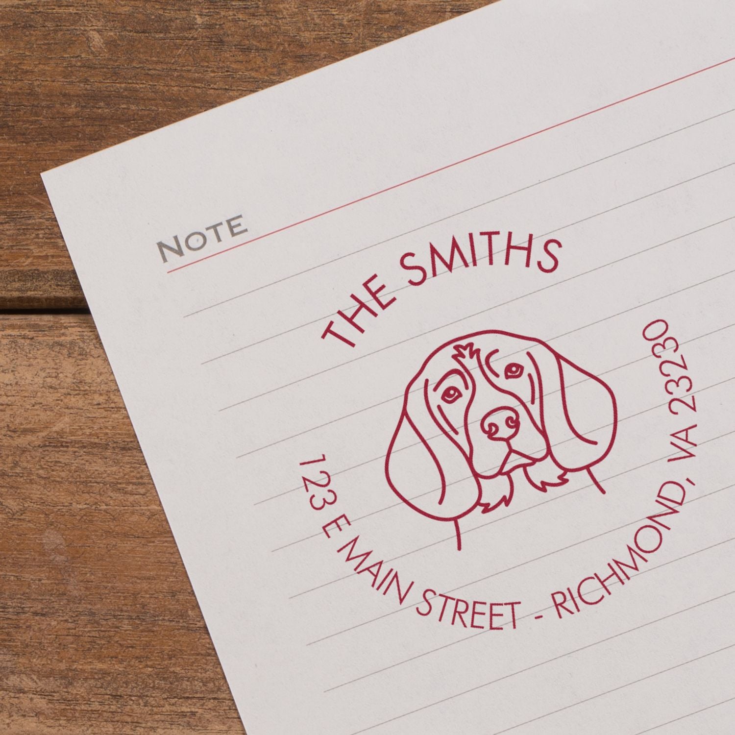 Slim Pre-Inked Beagle Personalized House Address Stamper - Engineer Seal Stamps