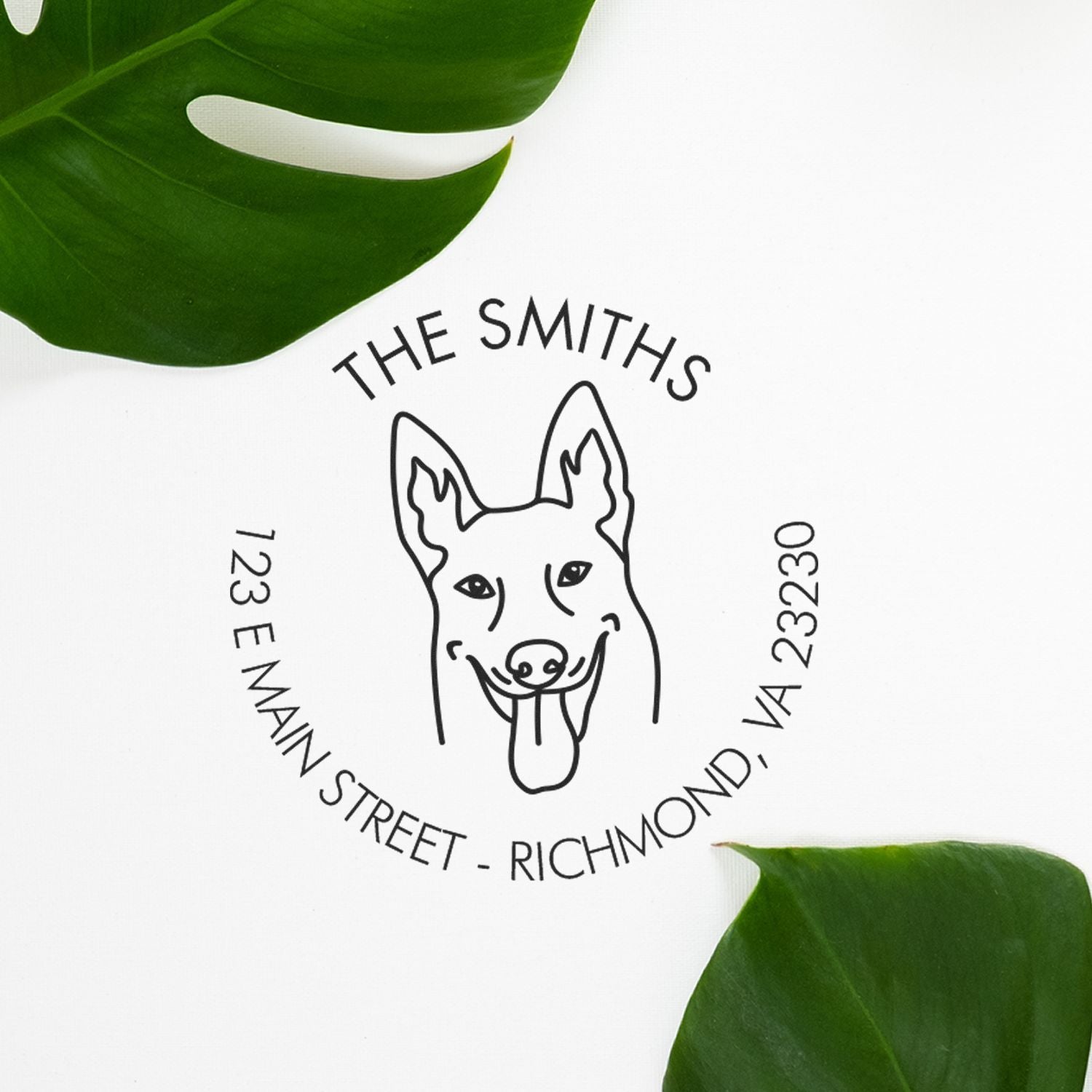 PSI Pre-Inked Belgian Malinois Made-to-Order Address Stamp - Engineer Seal Stamps