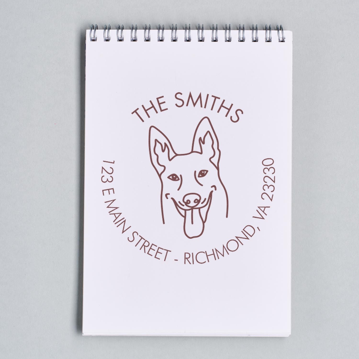 Slim Pre-Inked Belgian Malinois Personalized Mail Stamp for Envelopes - Engineer Seal Stamps