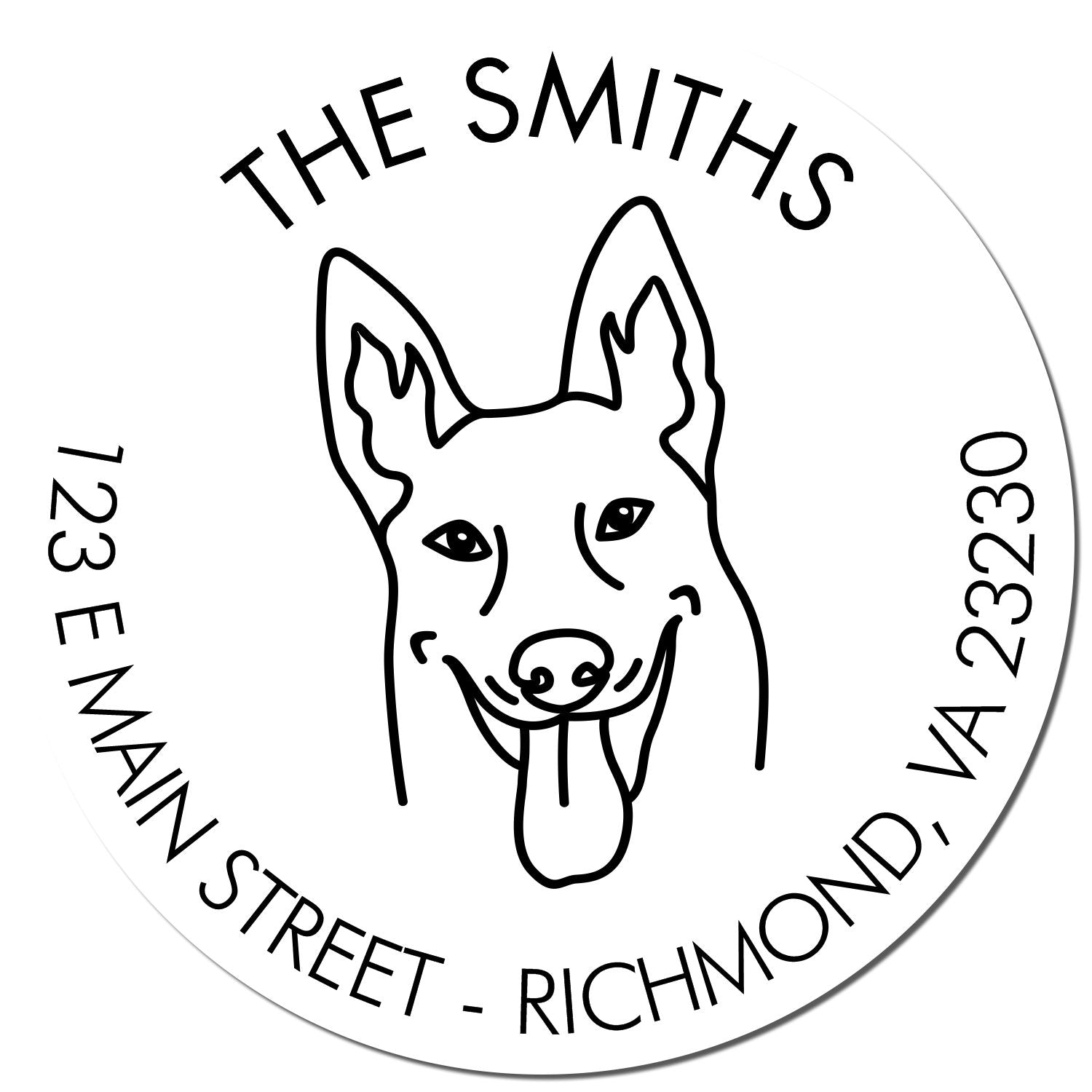 Self-Inking Belgian Malinois Customized Mailing Address Stamp - Engineer Seal Stamps