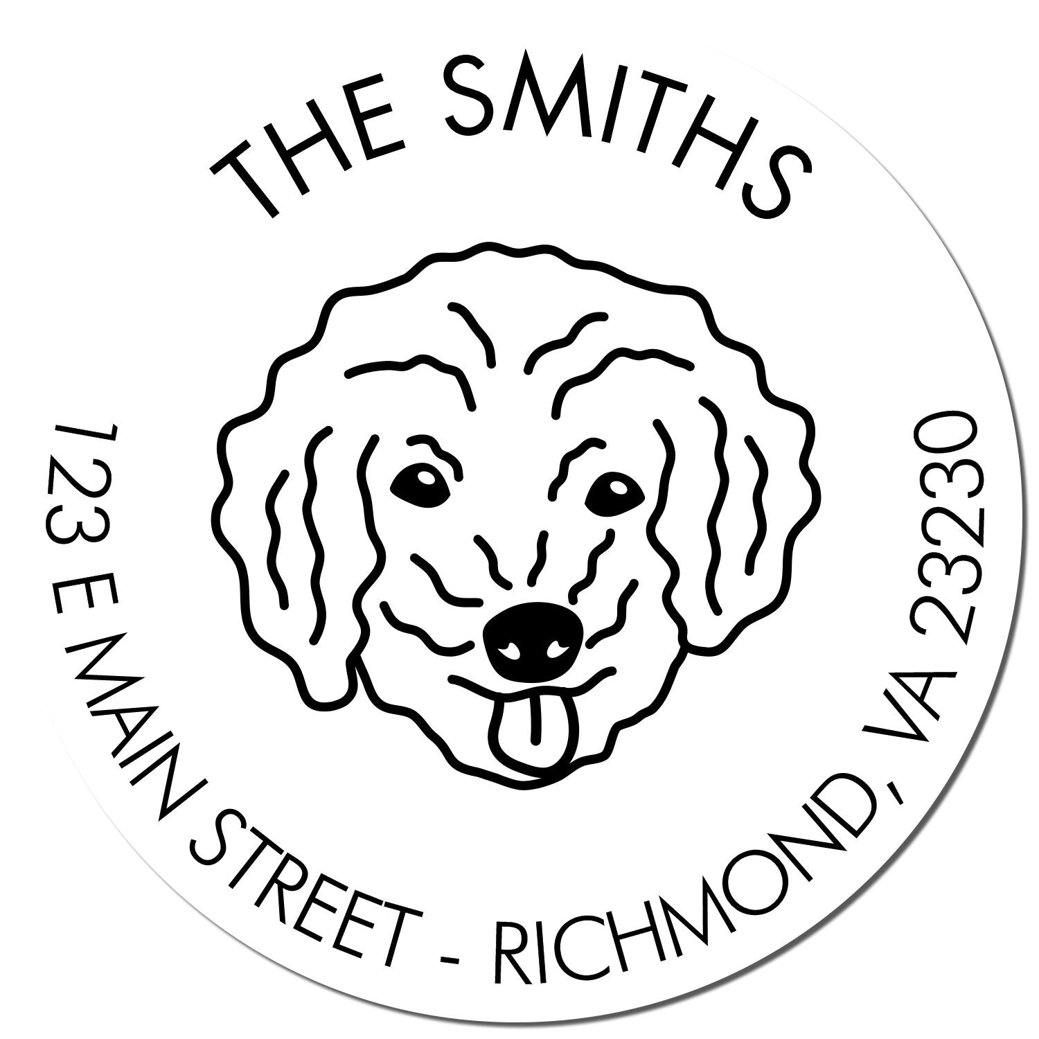 Slim Pre-Inked Bichon Poo Personalized Dog Design Address Stamper - Engineer Seal Stamps