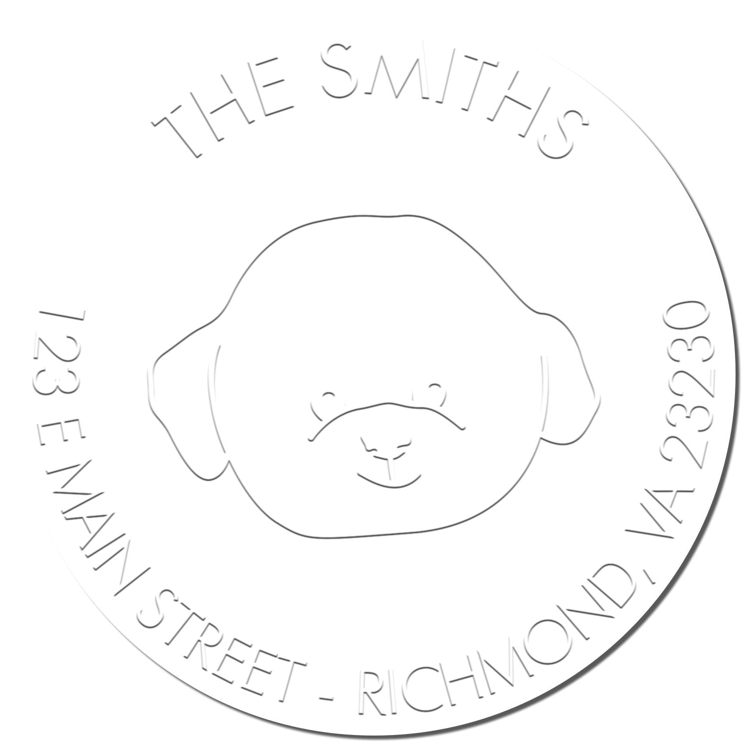 Bichon Dog Outline Custom Mailing Address Seal - Engineer Seal Stamps