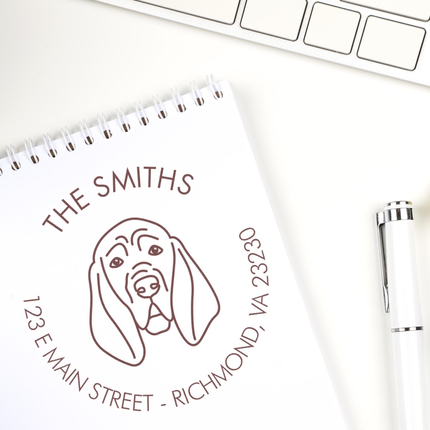 Self-Inking Blood Hound Customized Dog Return Address Stamp for Envelopes - Engineer Seal Stamps