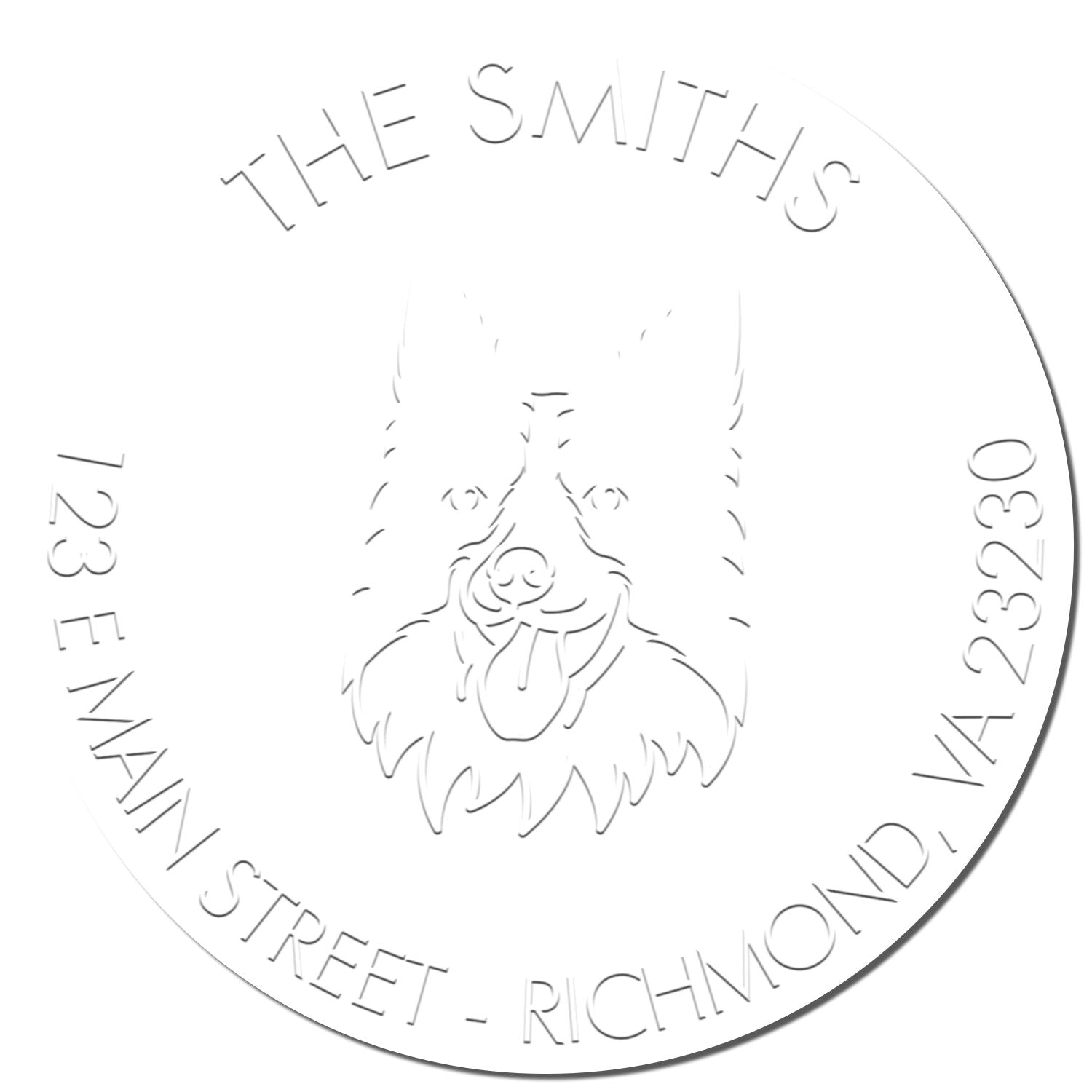 Border Collie Dog Customizable Return Embosser - Engineer Seal Stamps